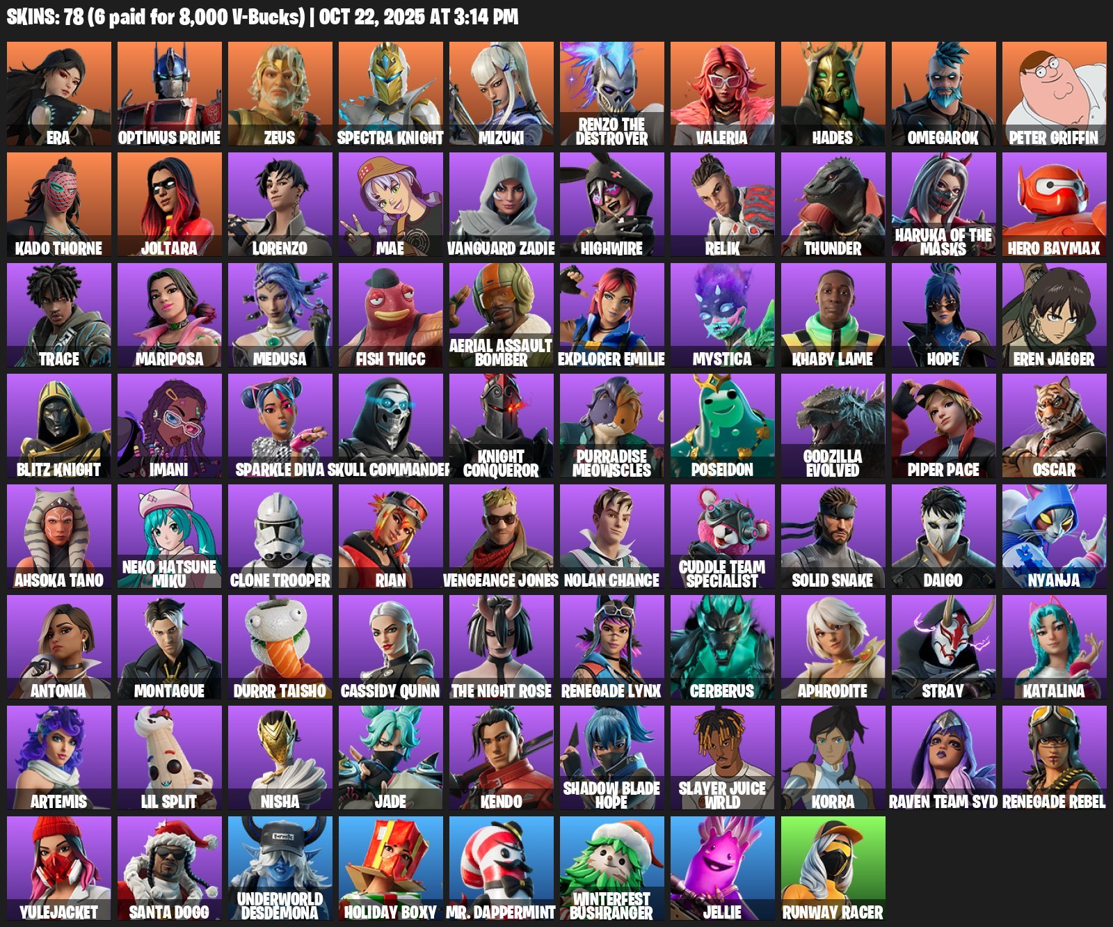 🎨 86 skins | 🌟 Fortnite account