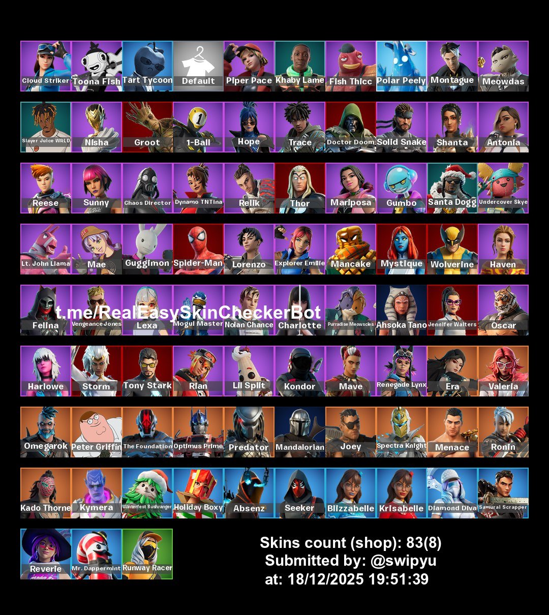 🎨 82 скина | 🌟 Fortnite аккаунт