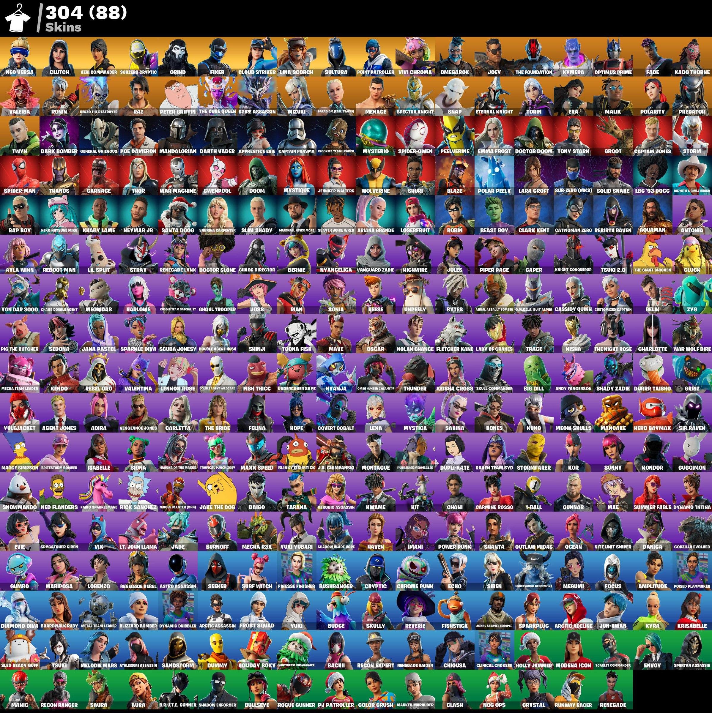 🎨 304 скинов | 🌟 Fortnite аккаунт