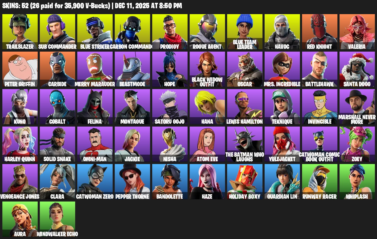 🎨 52 skins | 🌟 Fortnite account