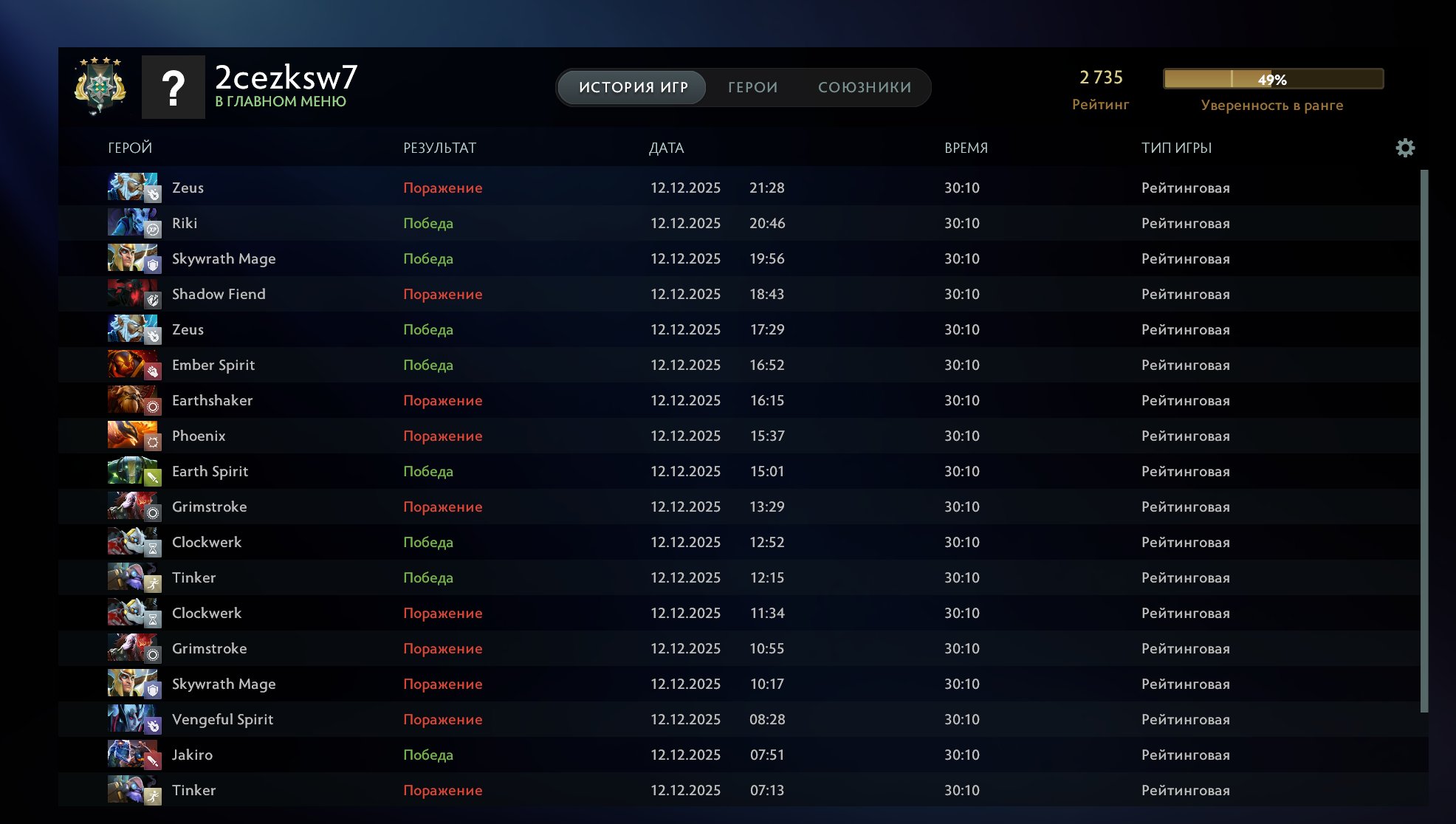 🏅 MMR 2735 | 🕒 166 hours | 🛡 10800