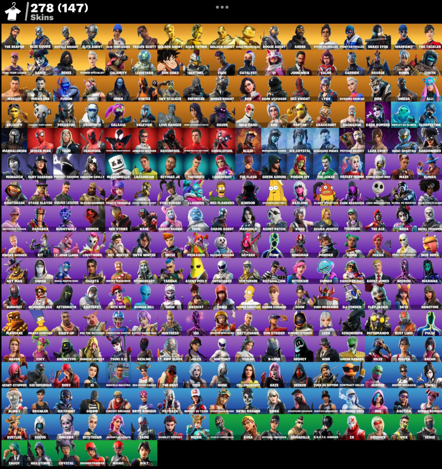 🎨 278 скинов | 🌟 Fortnite аккаунт