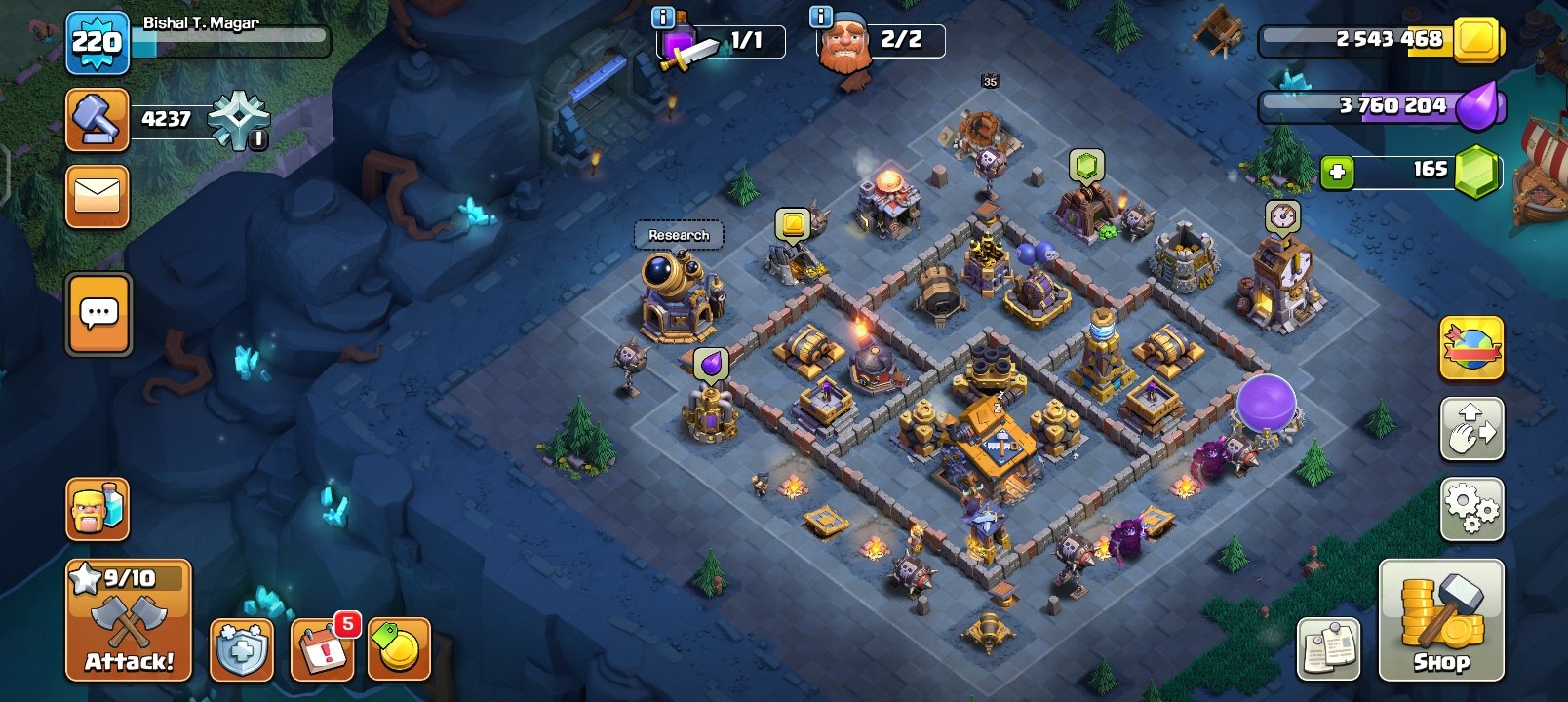 🏰 Clash of Clans акаунт | Ратуша 16 рівень | Рівень 220