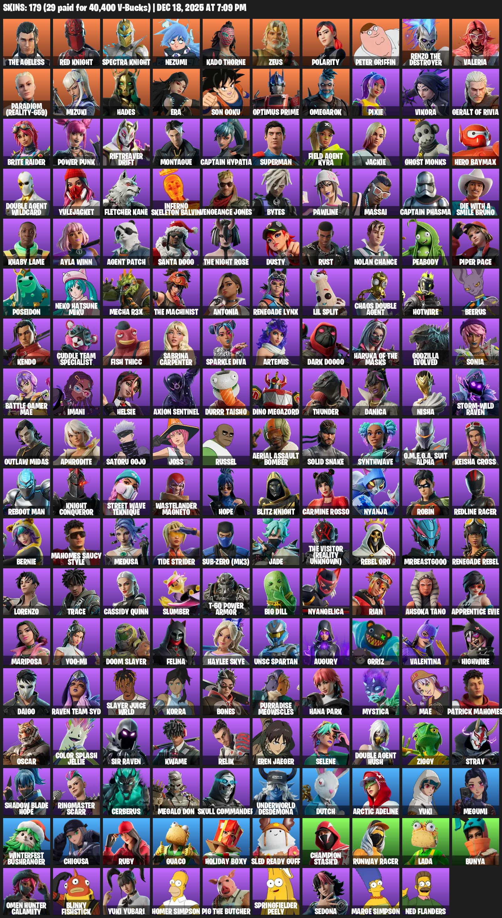 🎨 179 скинов | 🌟 Fortnite аккаунт