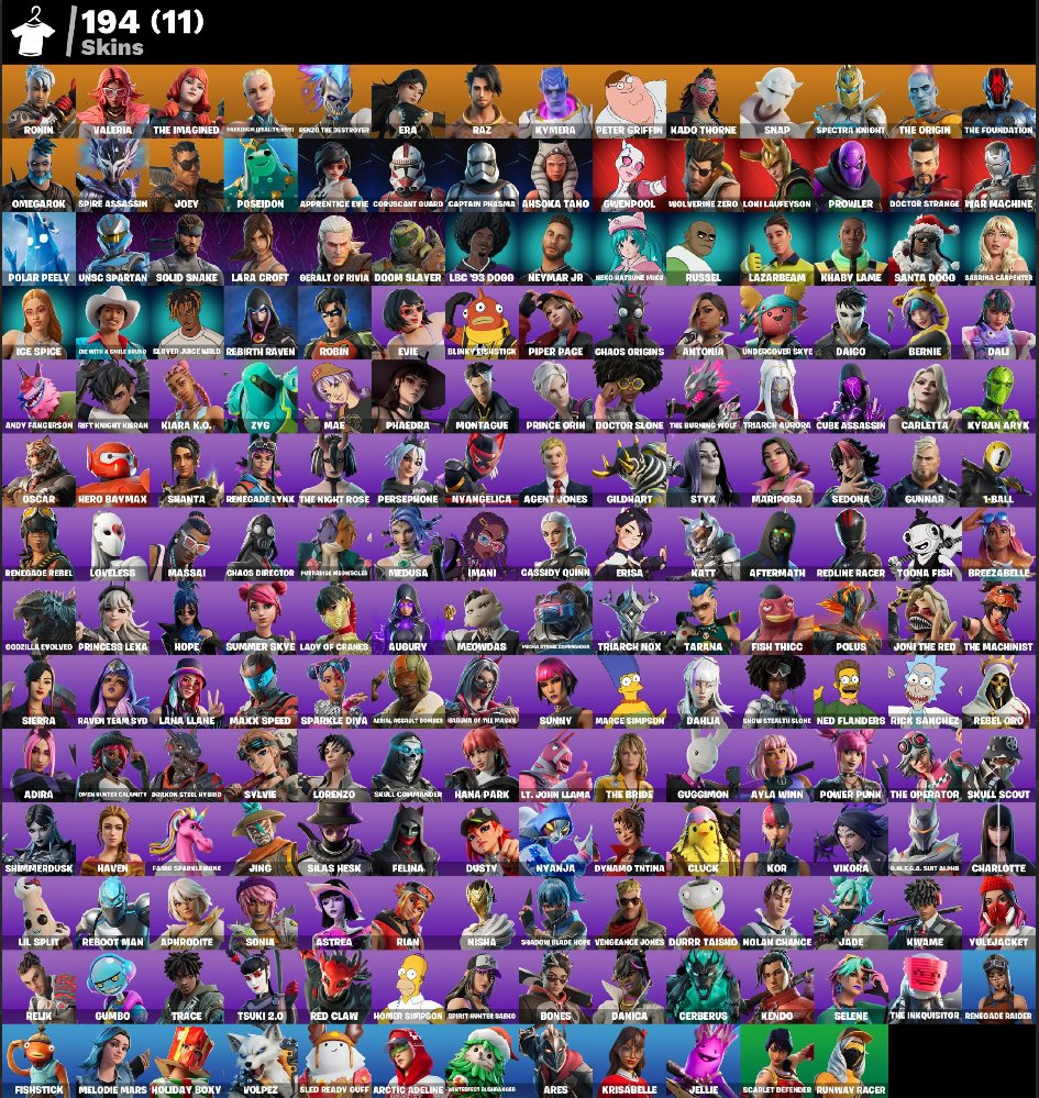 🎨 194 skins | 🌟 Fortnite account