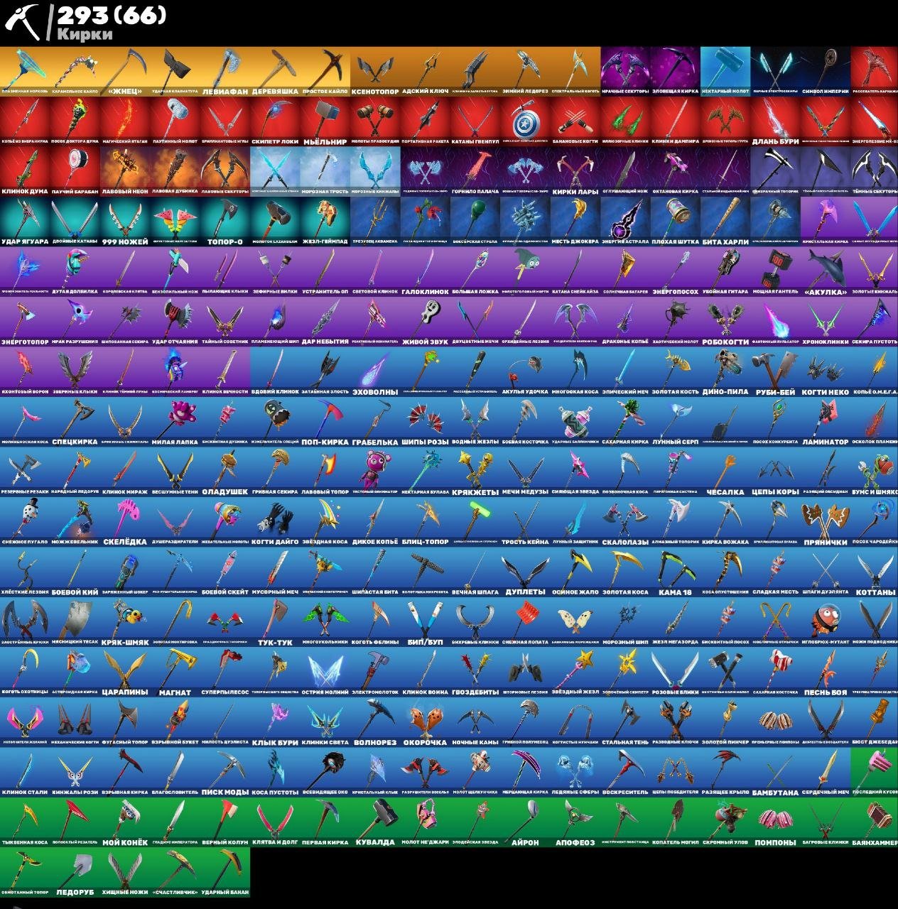 🎨 293 skins | 🌟 Fortnite account