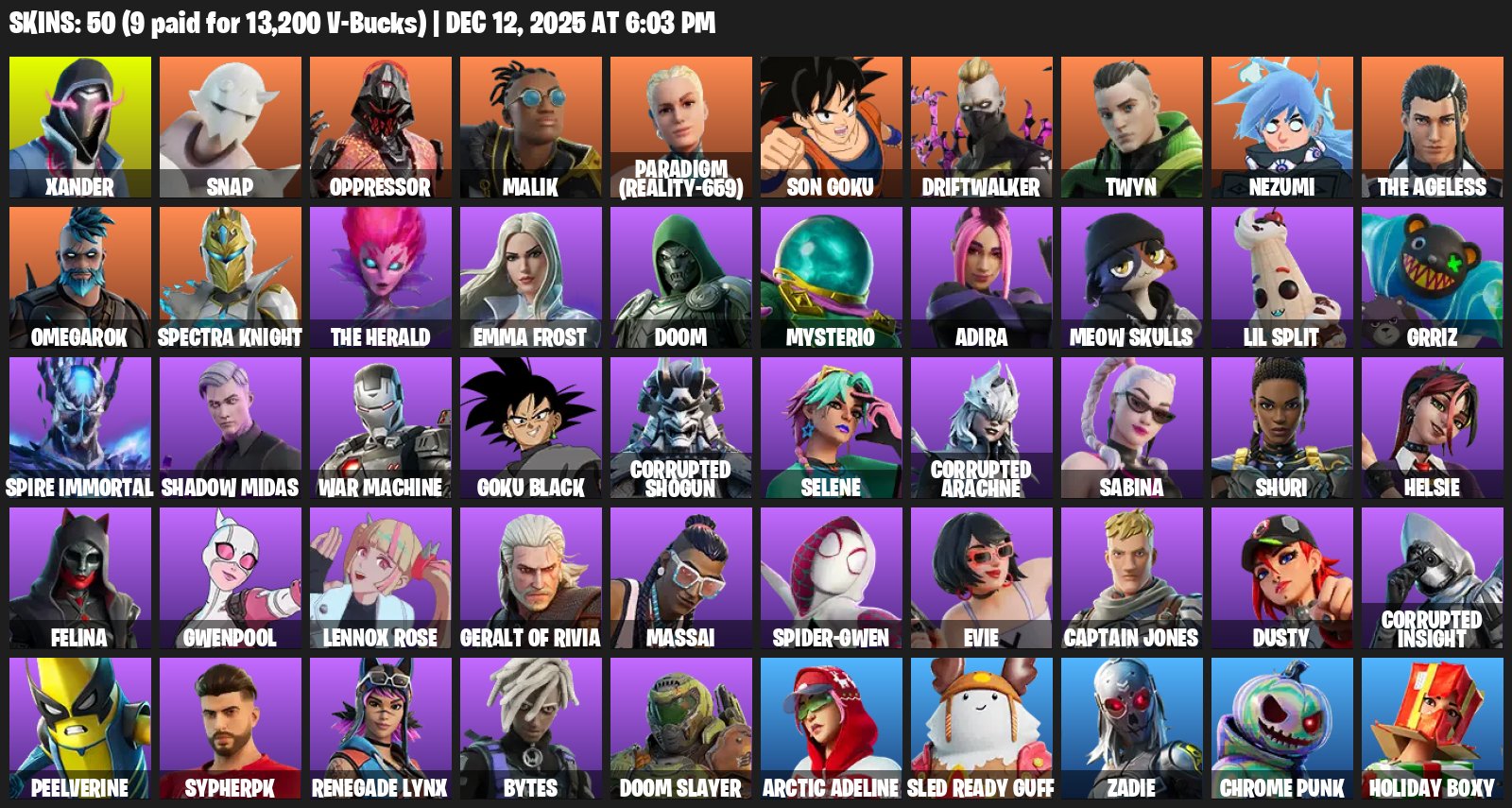 🎨 50 skins | 🌟 Fortnite account