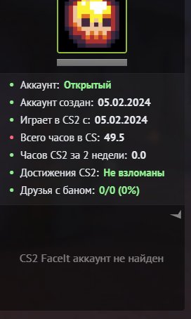 💎 CS2 Prime | 🎯 Faceit LVL 12 | 🕒 49 hours — Ready for Ranked Matches!