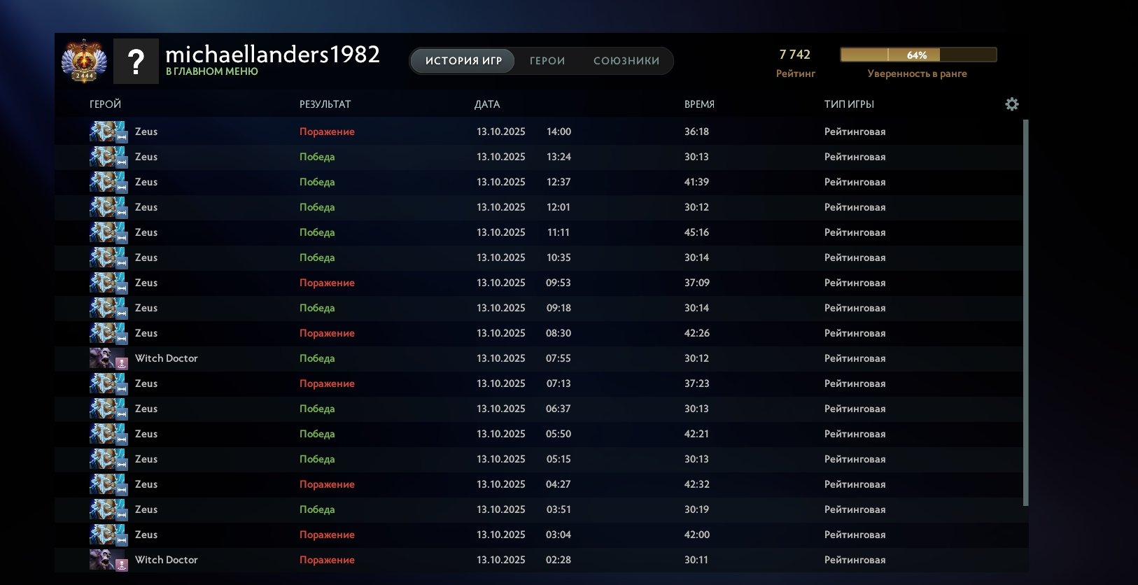 🏅 MMR 7742 | 🕒 220 hours | 🛡 12000