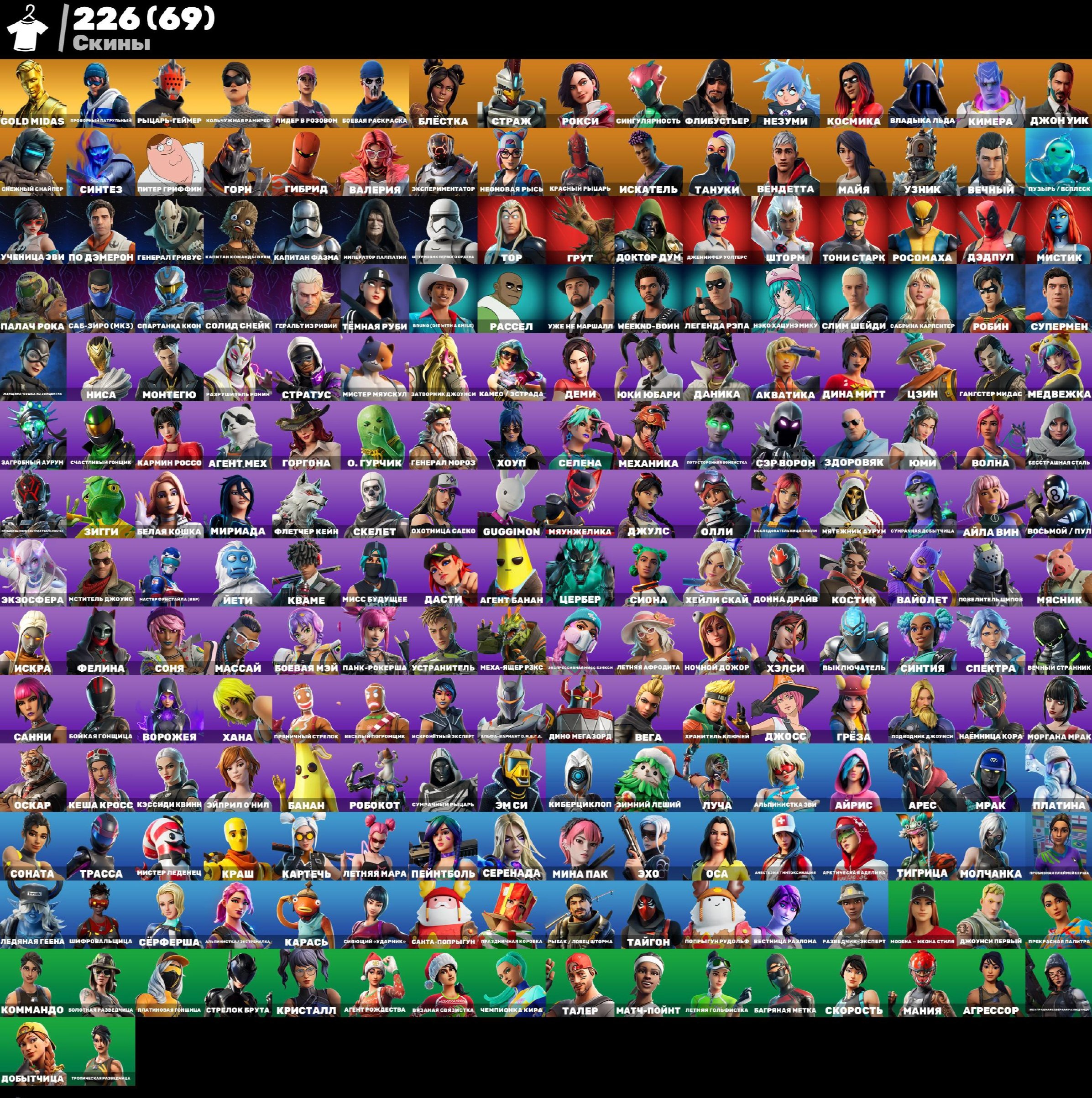 🎨 223 skins | 🌟 Fortnite account