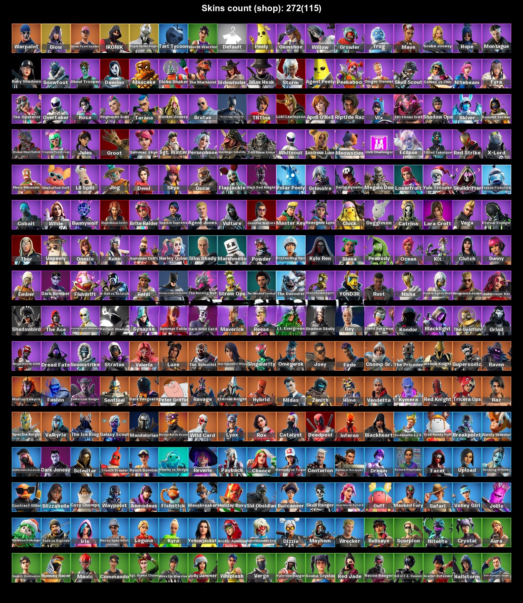 🎨 272 skins | 🌟 Fortnite account