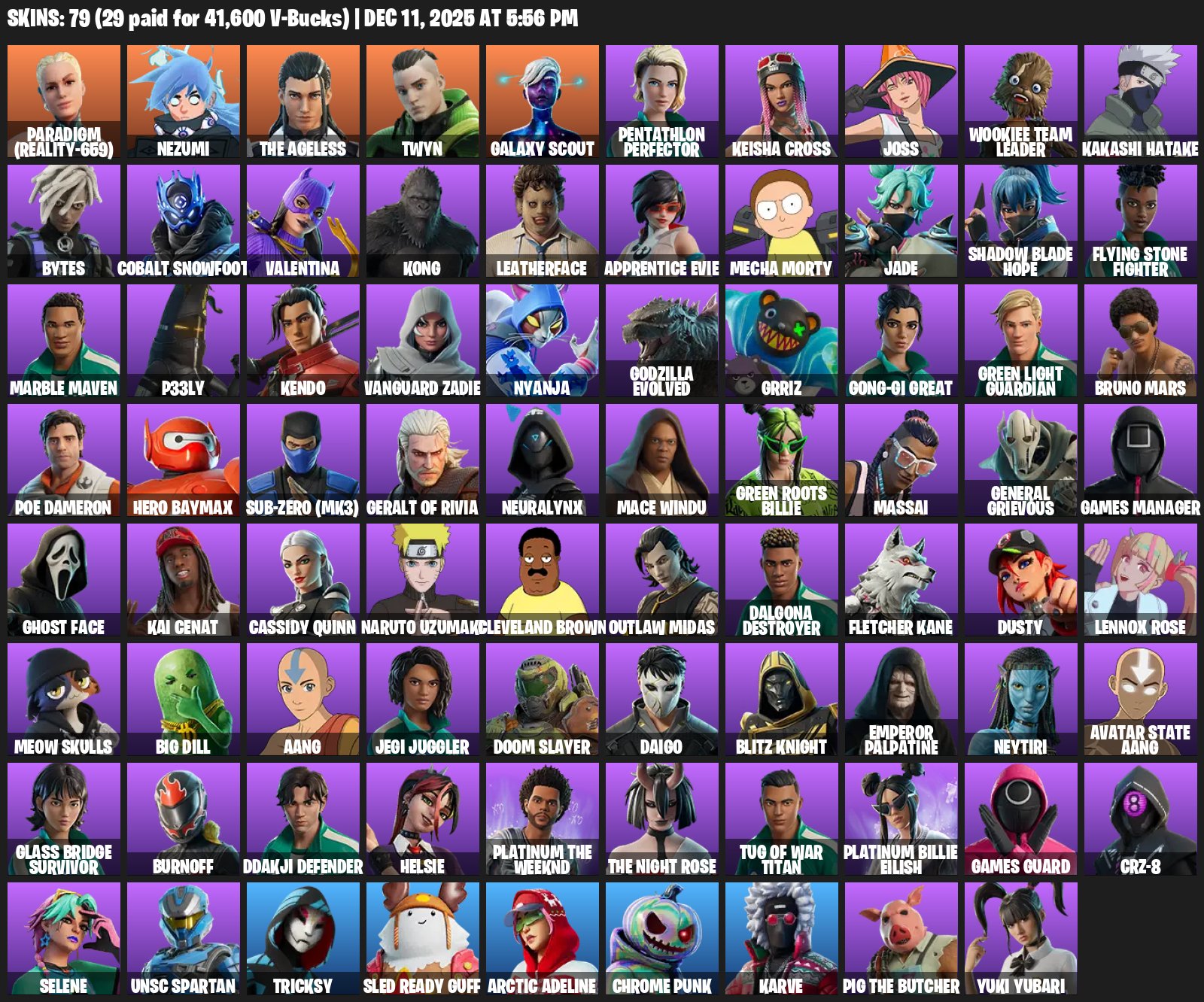 🎨 79 скинов | 🌟 Fortnite аккаунт