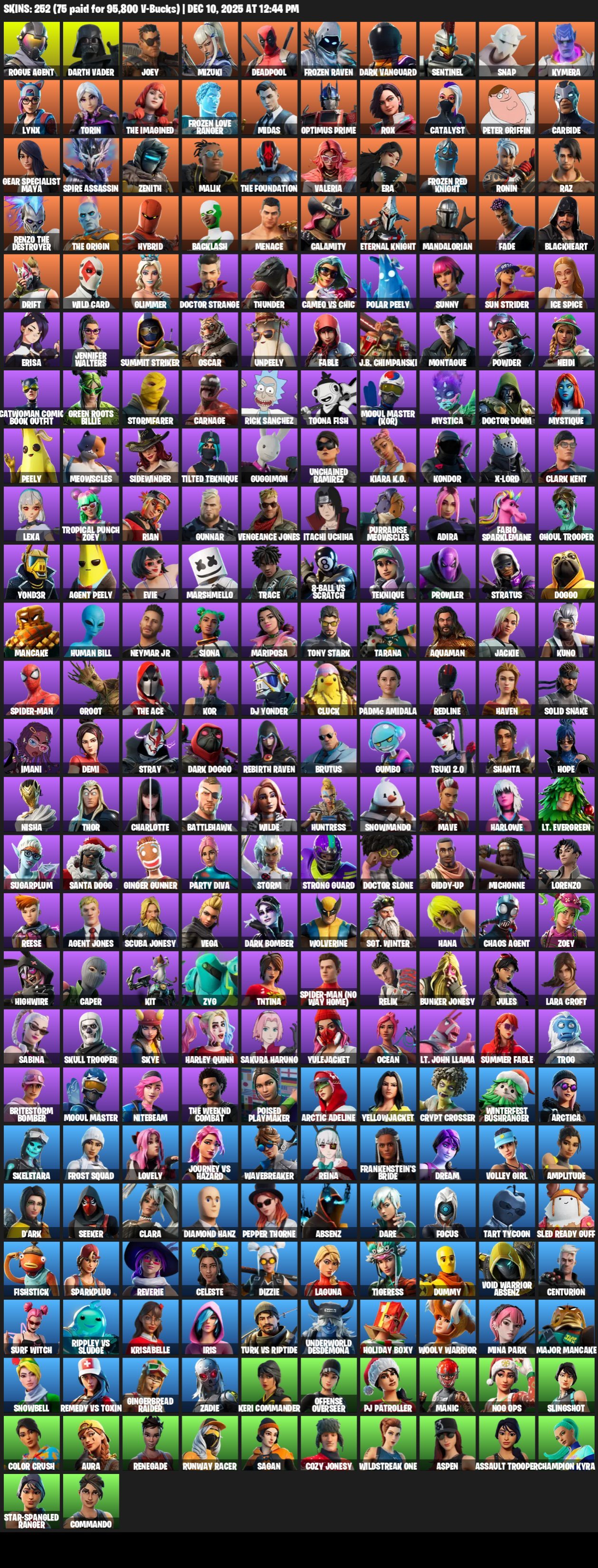 🎨 263 skins | 🌟 Fortnite account