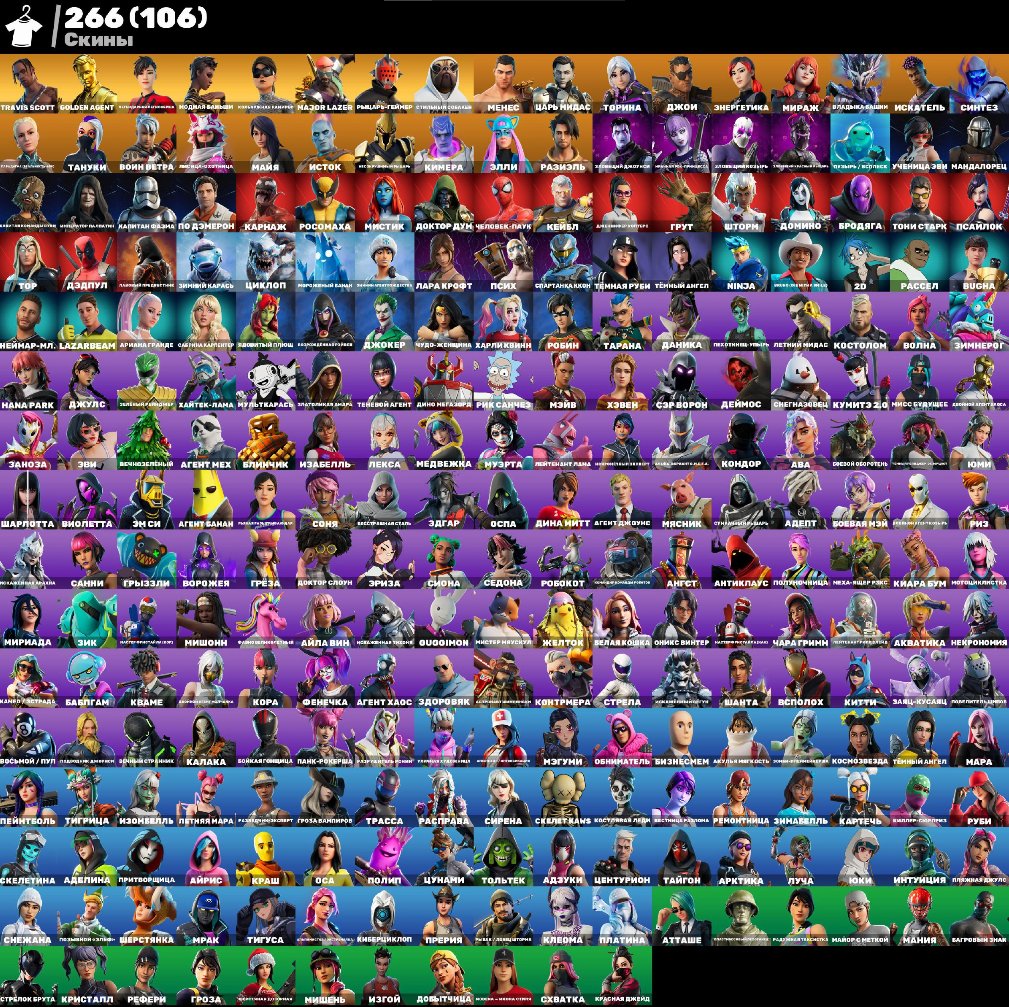 🎨 266 skins | 🌟 Fortnite account