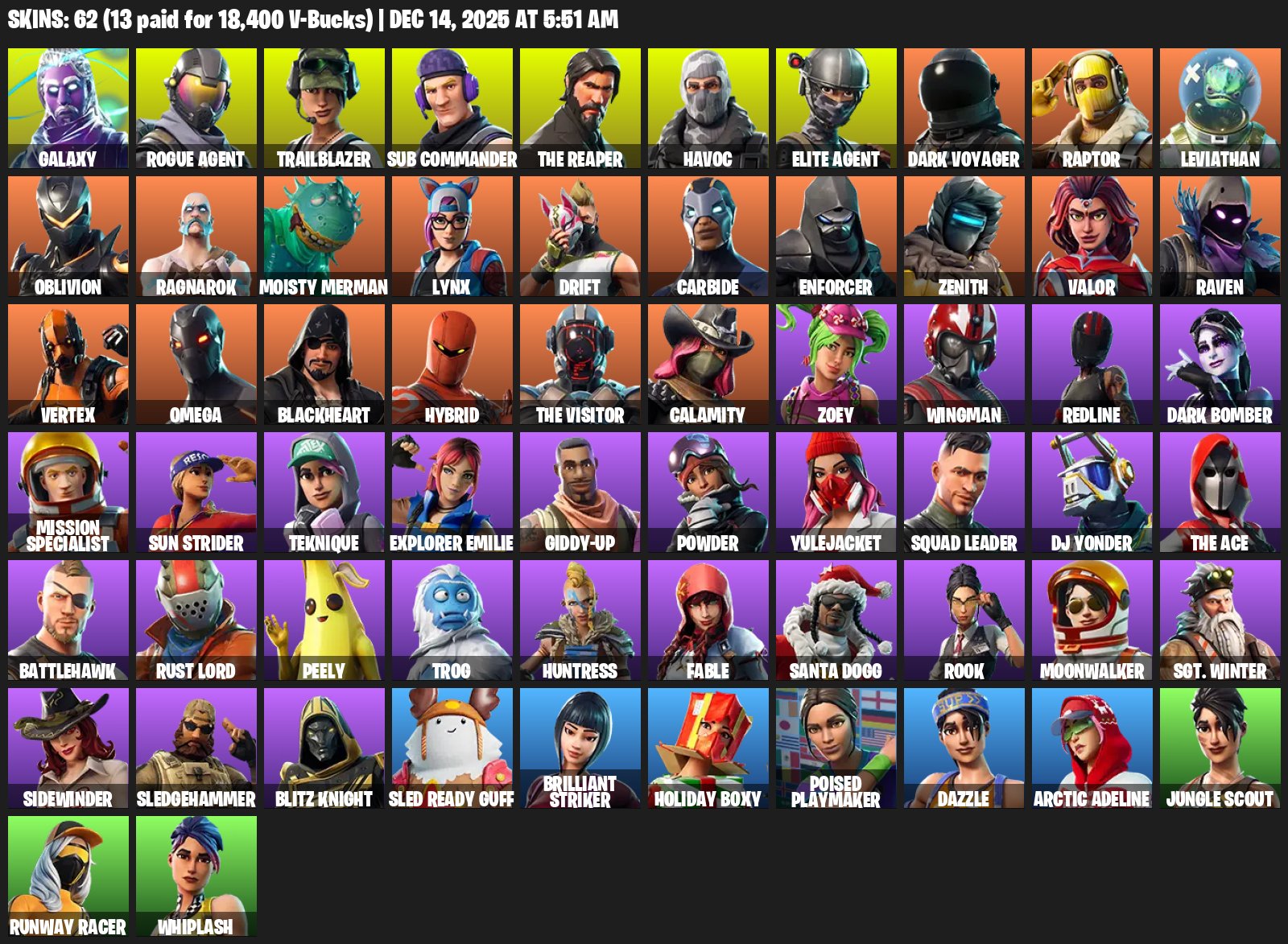 🎨 63 скінів | 🌟 Fortnite акаунт