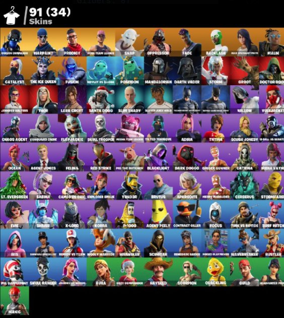 🎨 91 skins | 🌟 Fortnite account