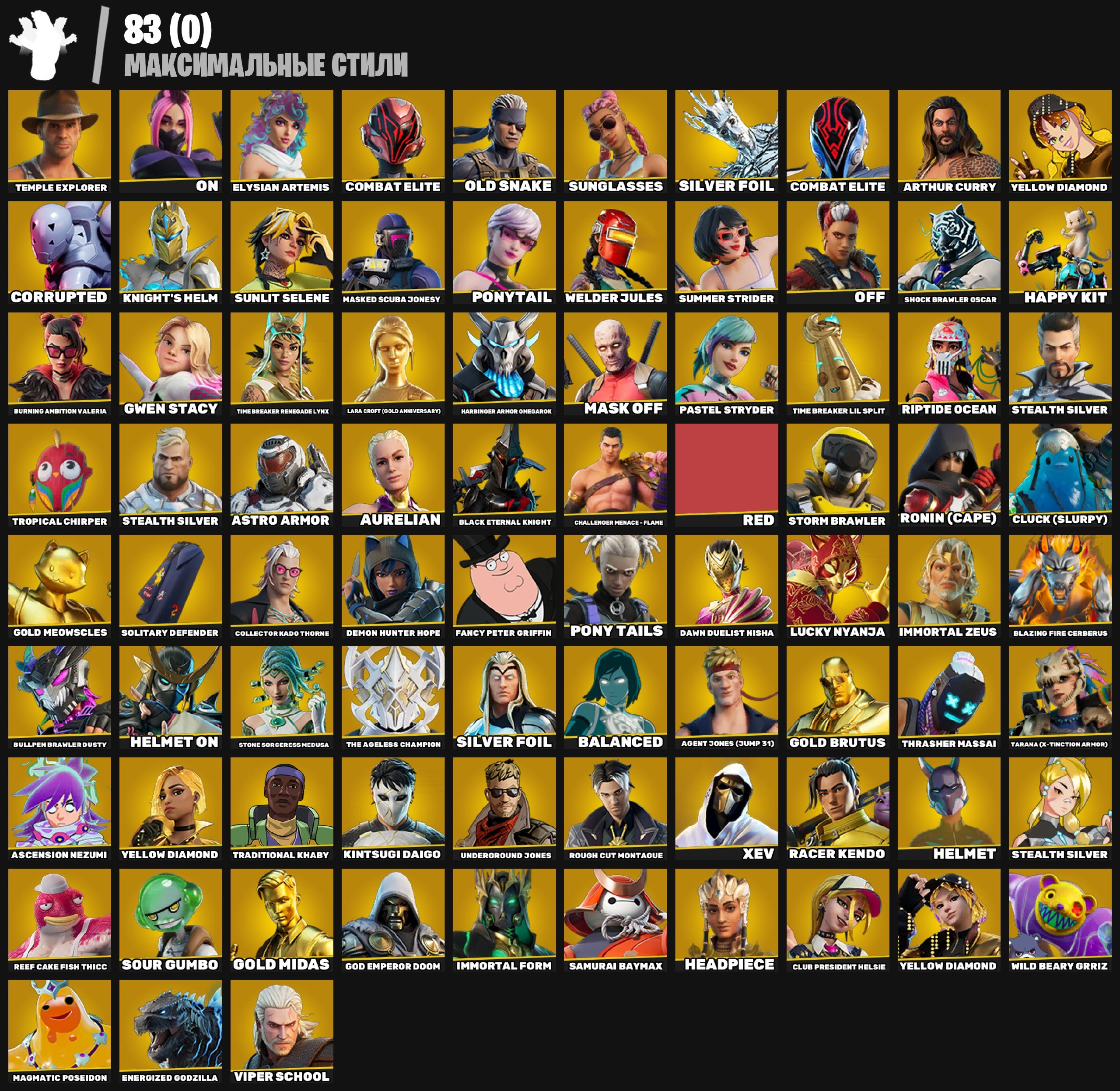 🎨 208 скінів | 🌟 Fortnite акаунт