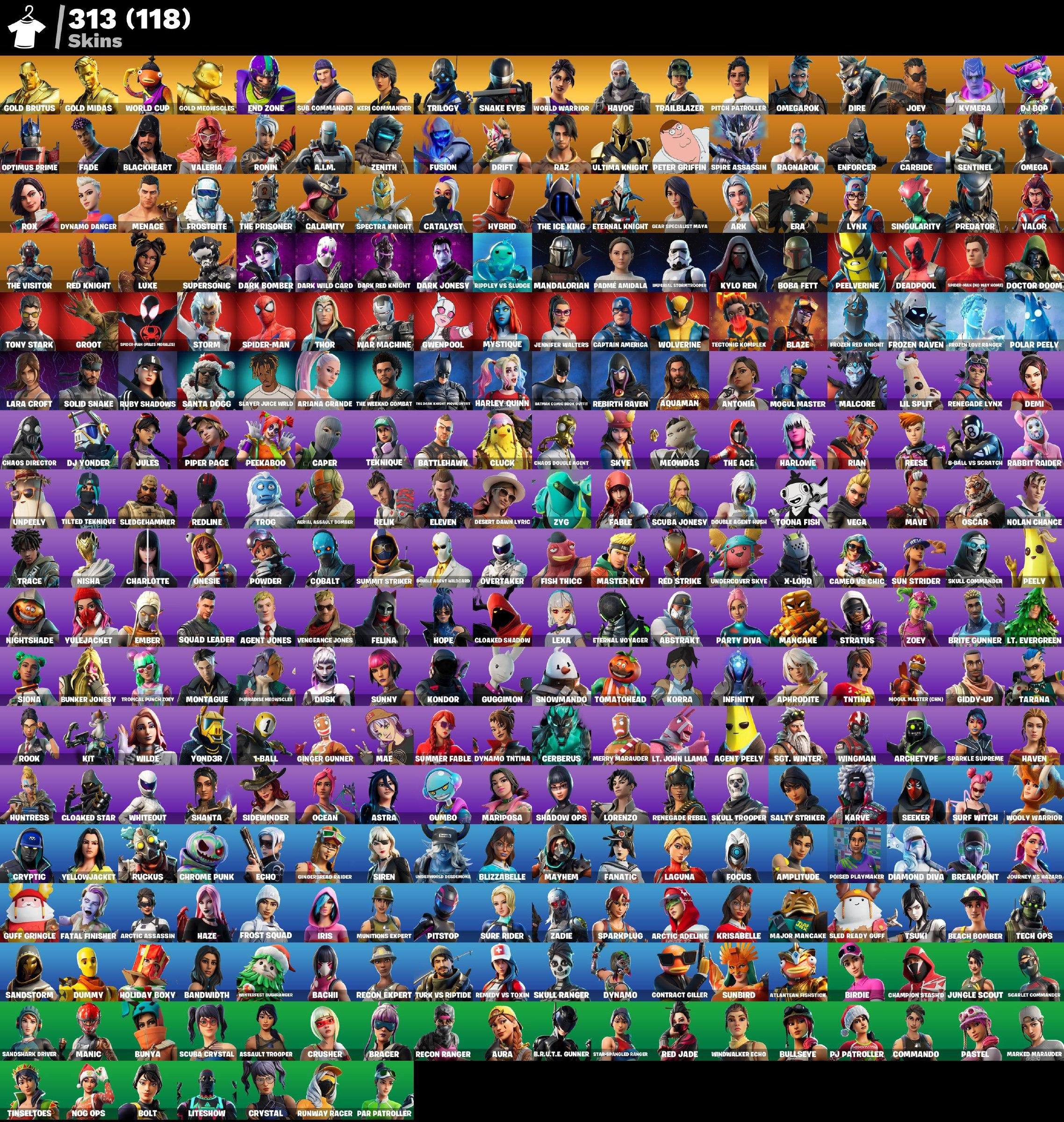 🎨 313 скинов | 🌟 Fortnite аккаунт