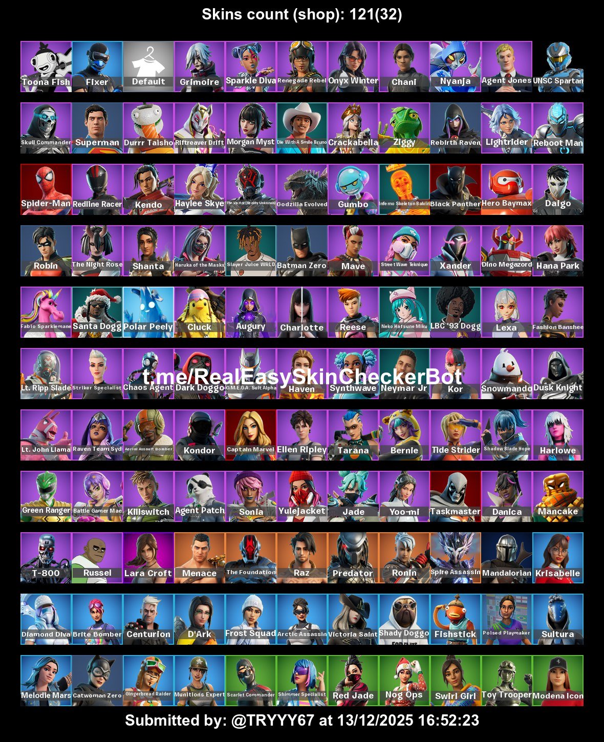 🎨 121 skins | 🌟 Fortnite account