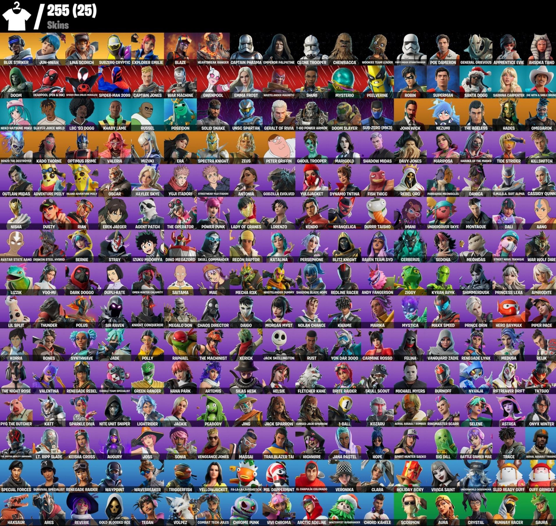 🎨 255 скінів | 🌟 Fortnite акаунт