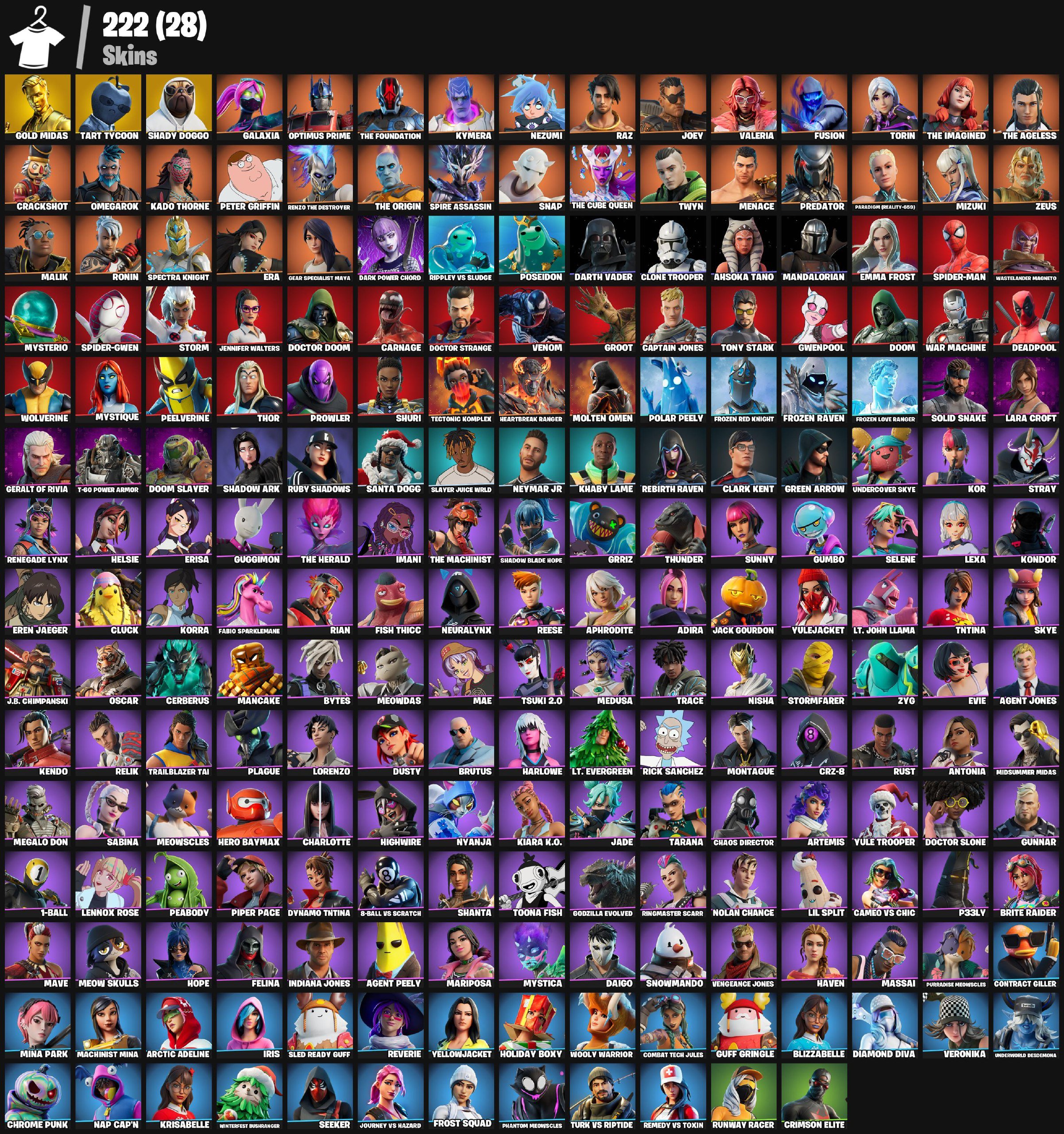 🎨 222 skins | 🌟 Fortnite account