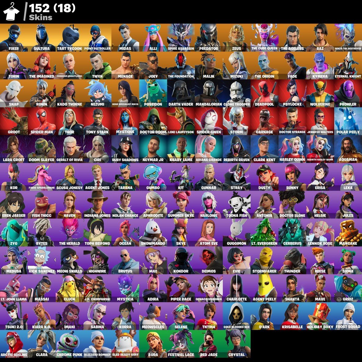 🎨 152 skins | 🌟 Fortnite account