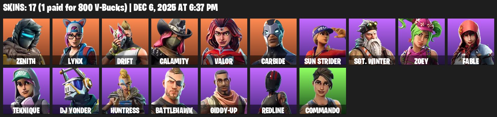 🎨 17 skins | 🌟 Fortnite account