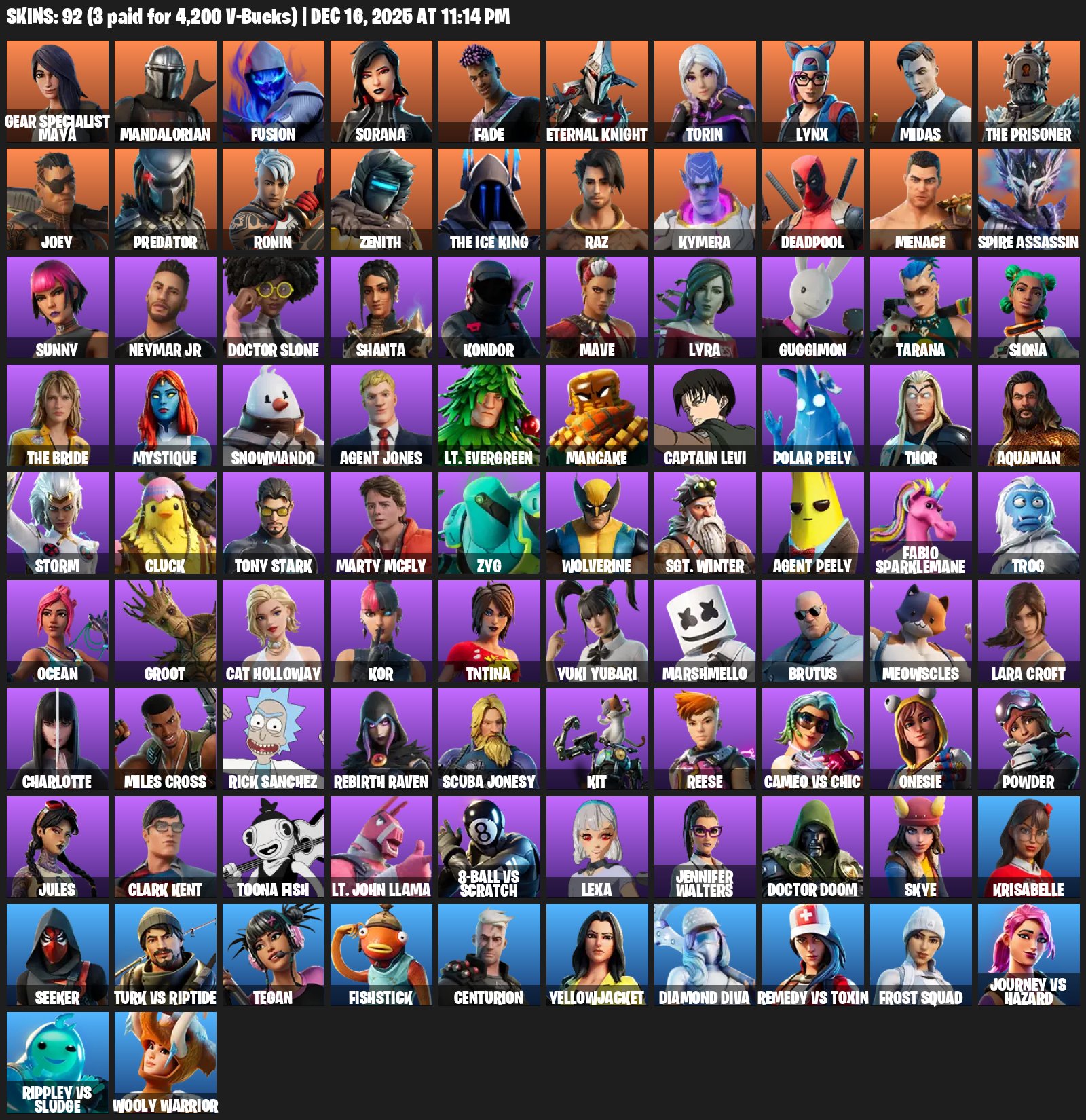 🎨 93 скінів | 🌟 Fortnite акаунт