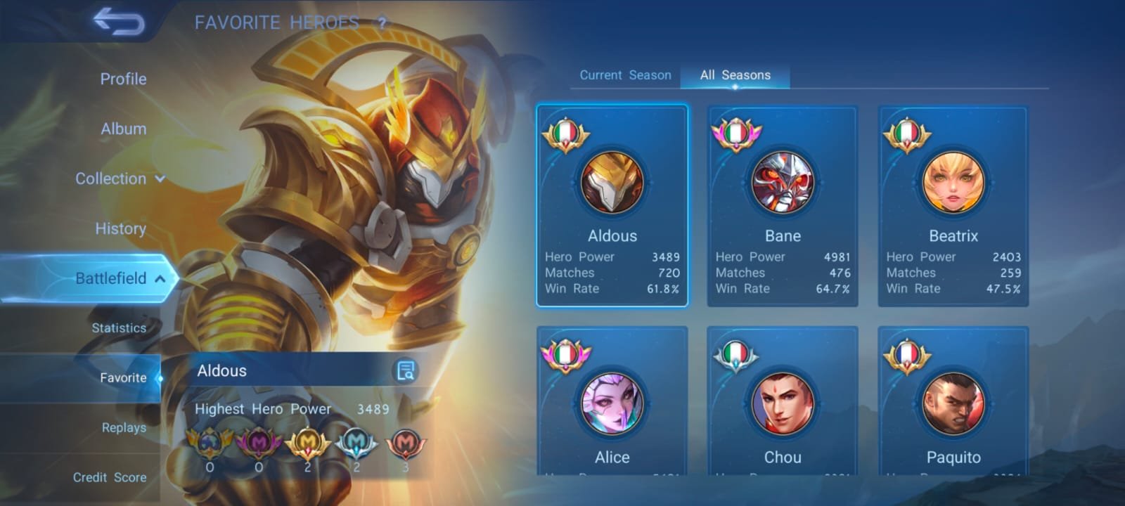 🎮 Mobile Legends аккаунт | Мифический | 131 героев | 484 обликов