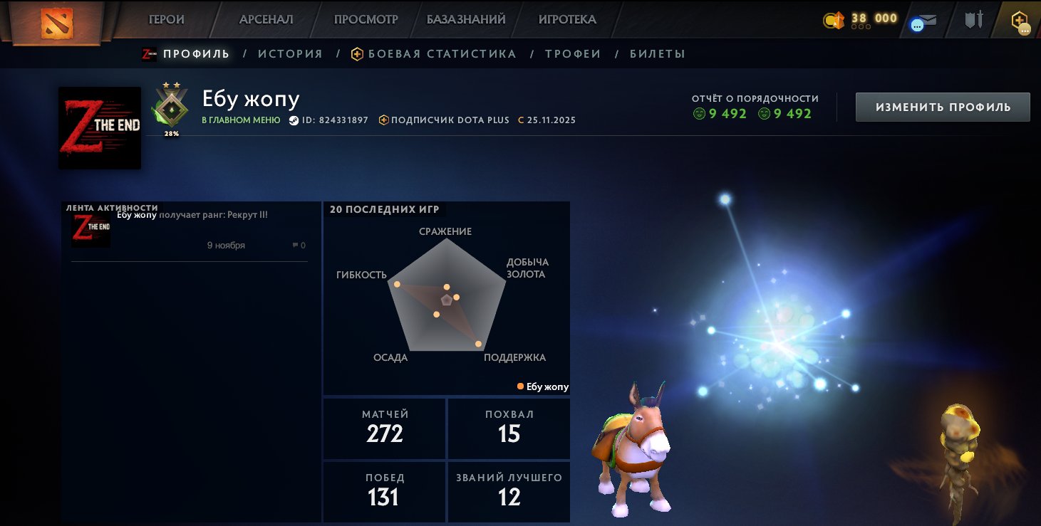 🏅 MMR 150 | 🕒 197 hours | 🛡 9492