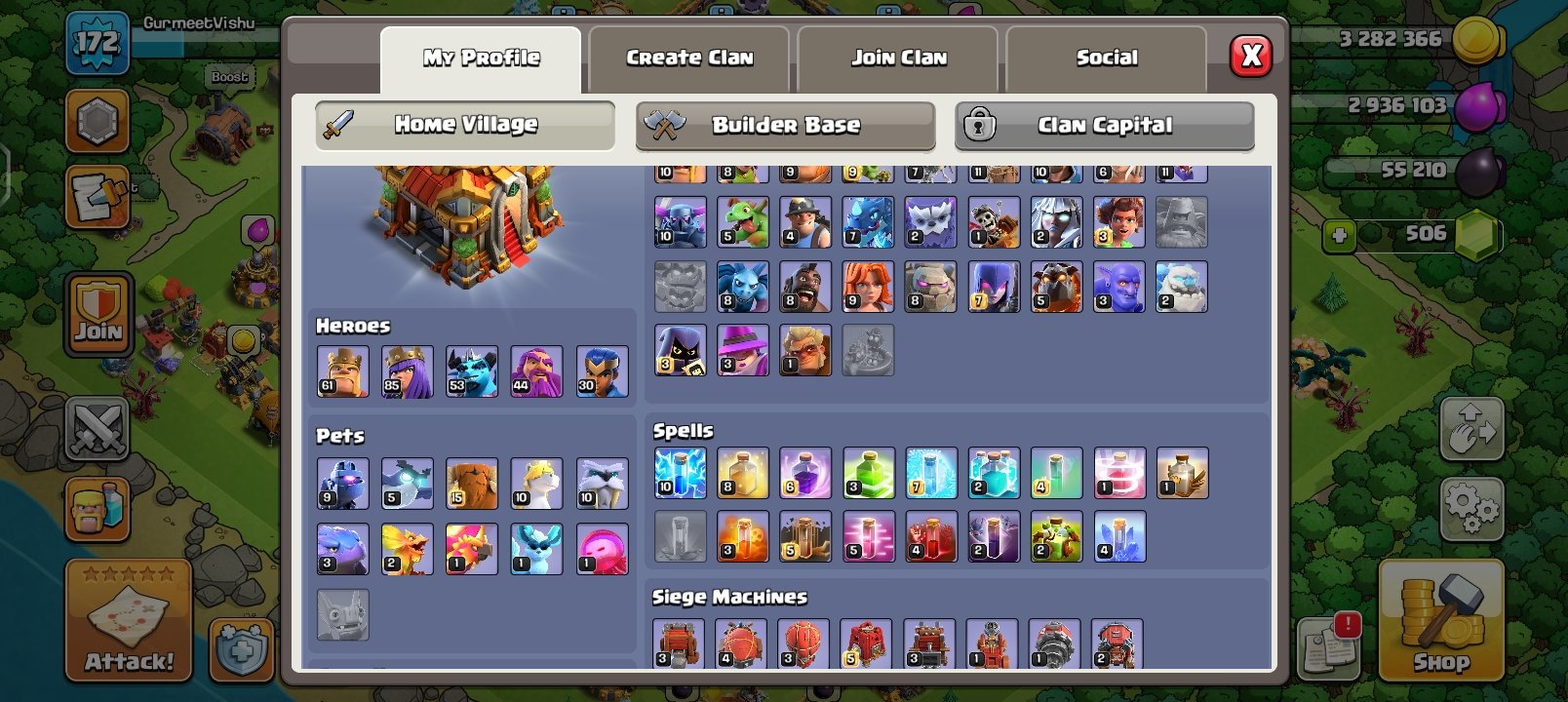 🏰 Clash of Clans акаунт | 16 ратуша | Рівень 175