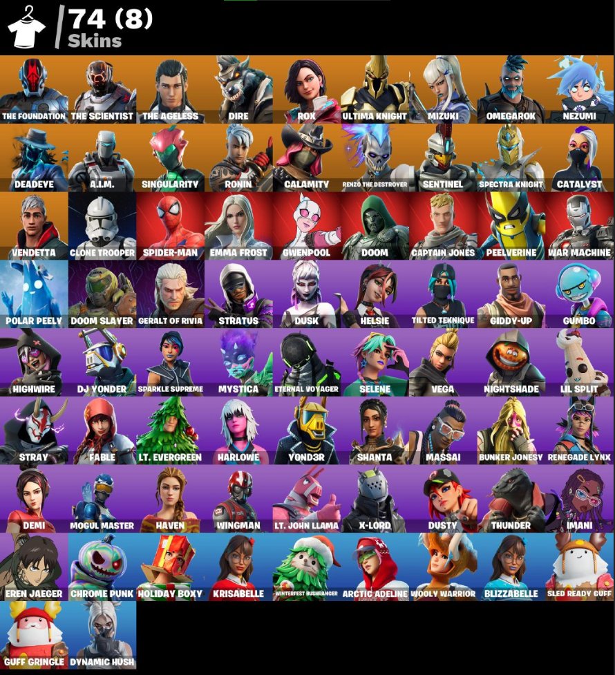🎨 74 skins | 🌟 Fortnite account