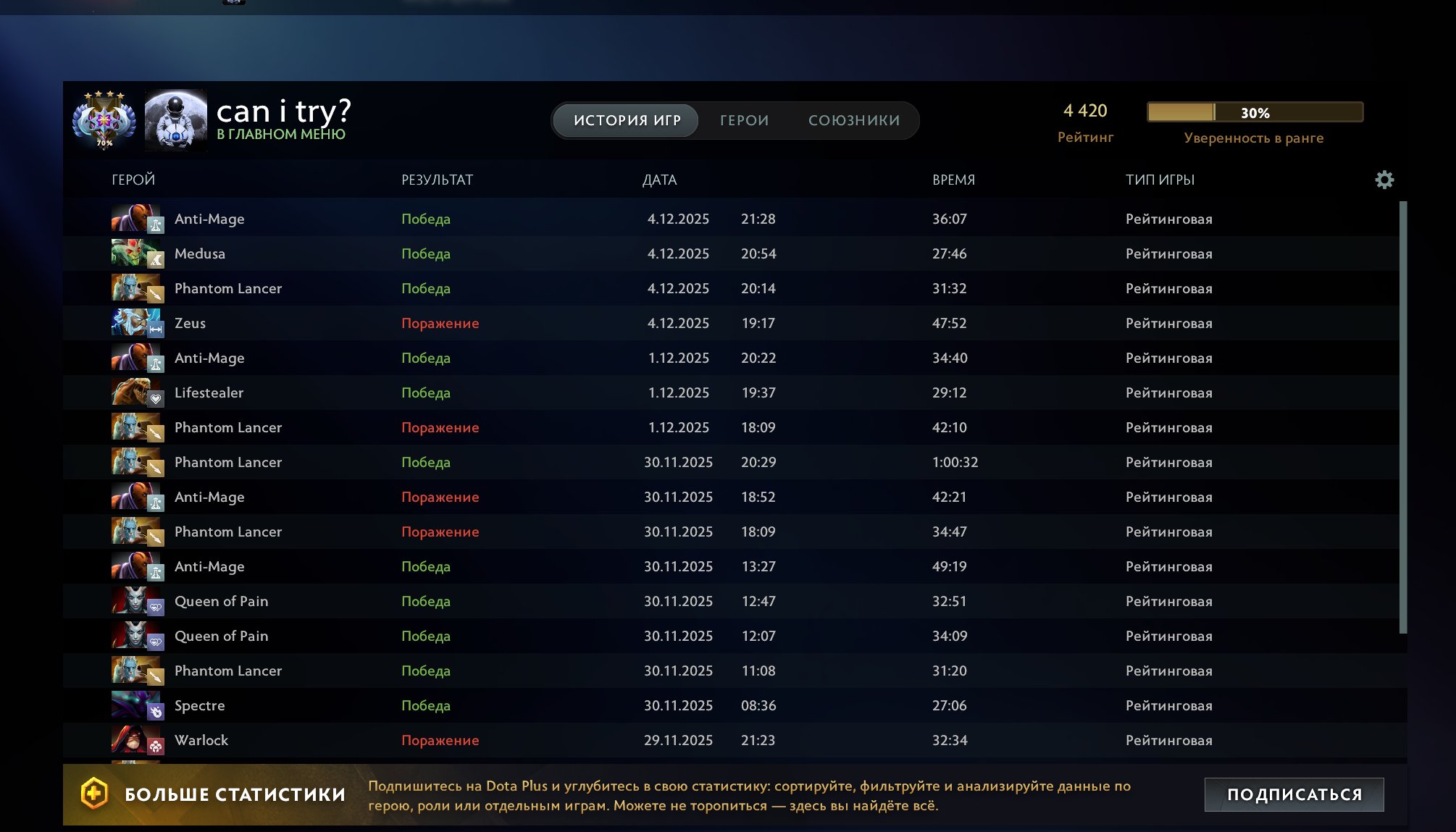 🏅 MMR 4420 | 🕒 851 hours | 🛡 5100