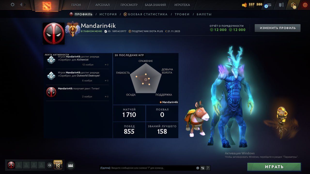 🏅 MMR 8000 | 🕒 2000 часов | 🛡 11000