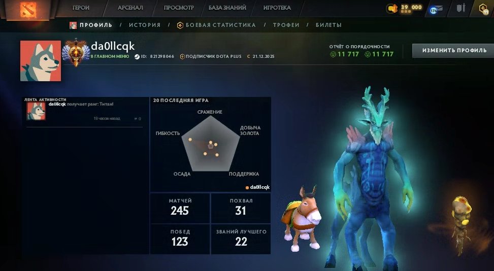 🏅 MMR 7854 | 🕒 257 hours | 🛡 11717