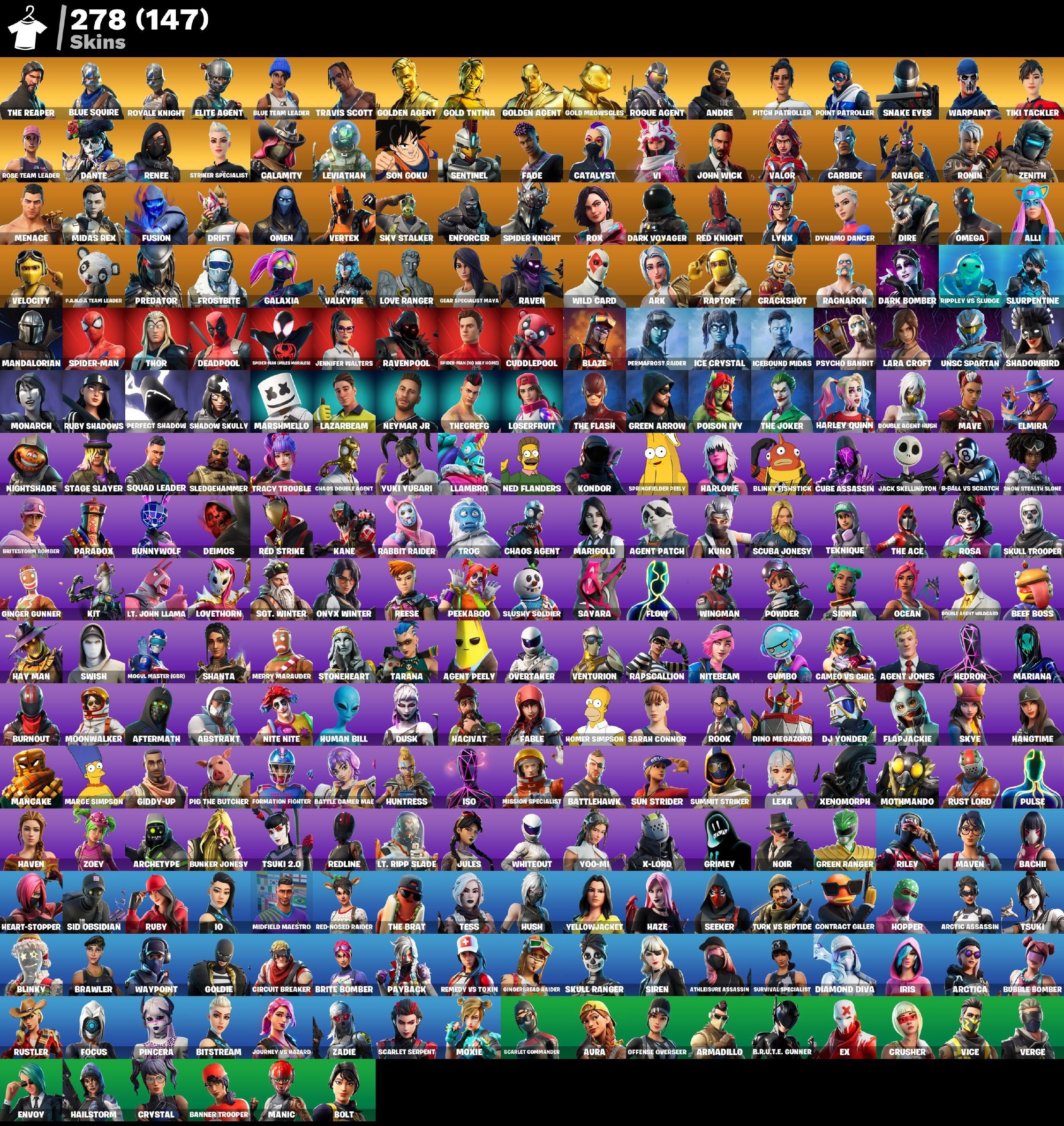 🎨 278 skins | 🌟 Fortnite account