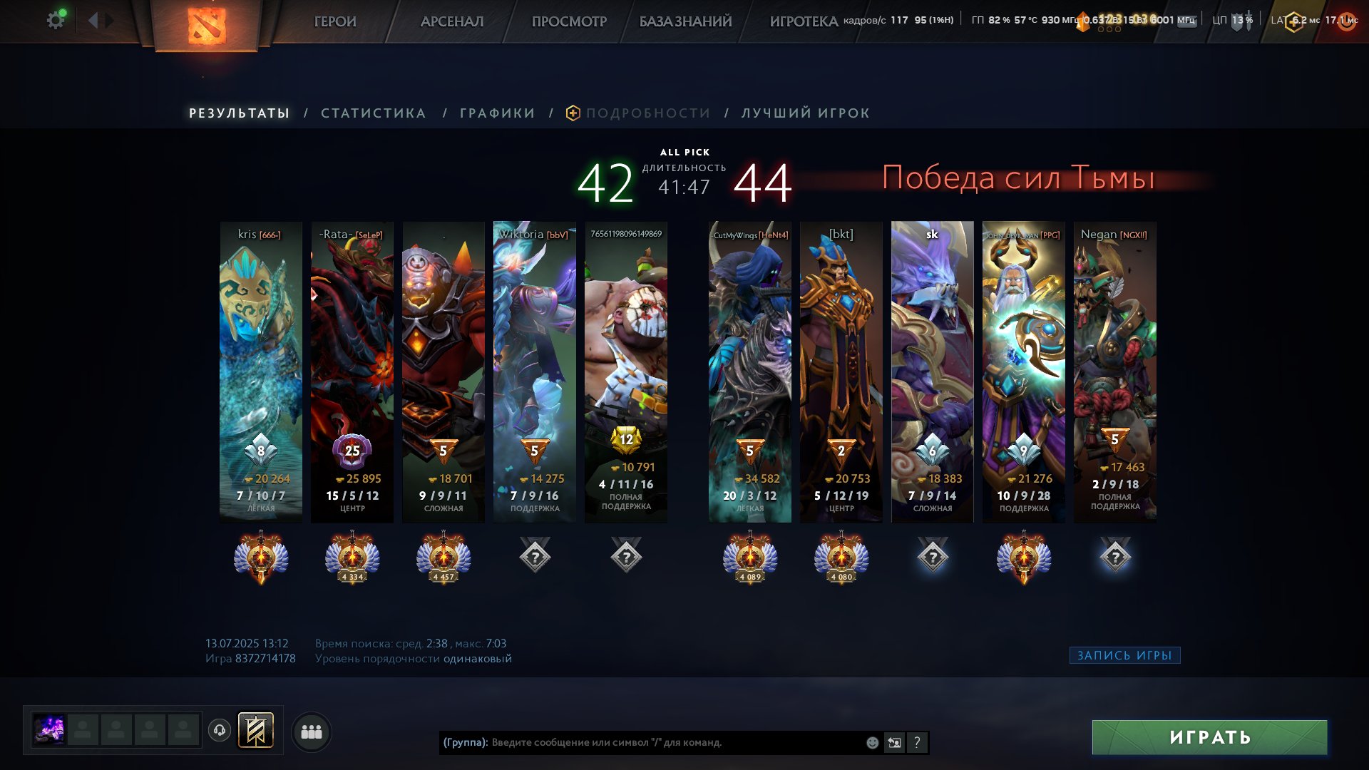 🏅 MMR 8600 | 🕒 2172 hours | 🛡 11870