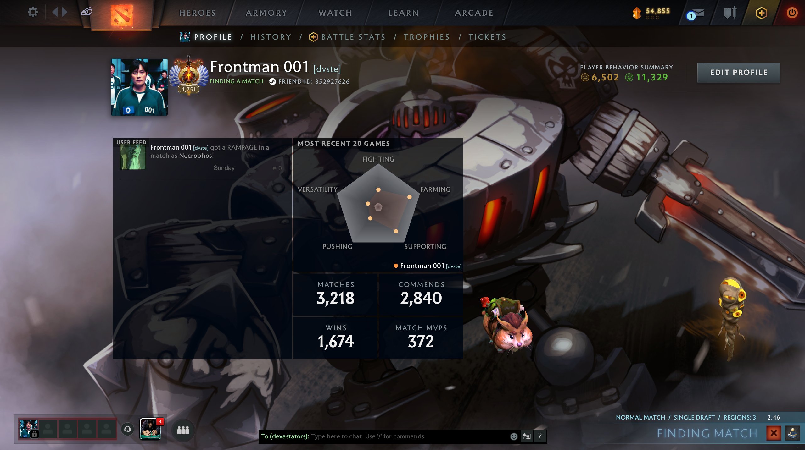 🏅 MMR 9000 | 🕒 3683 hours | 🛡 6500