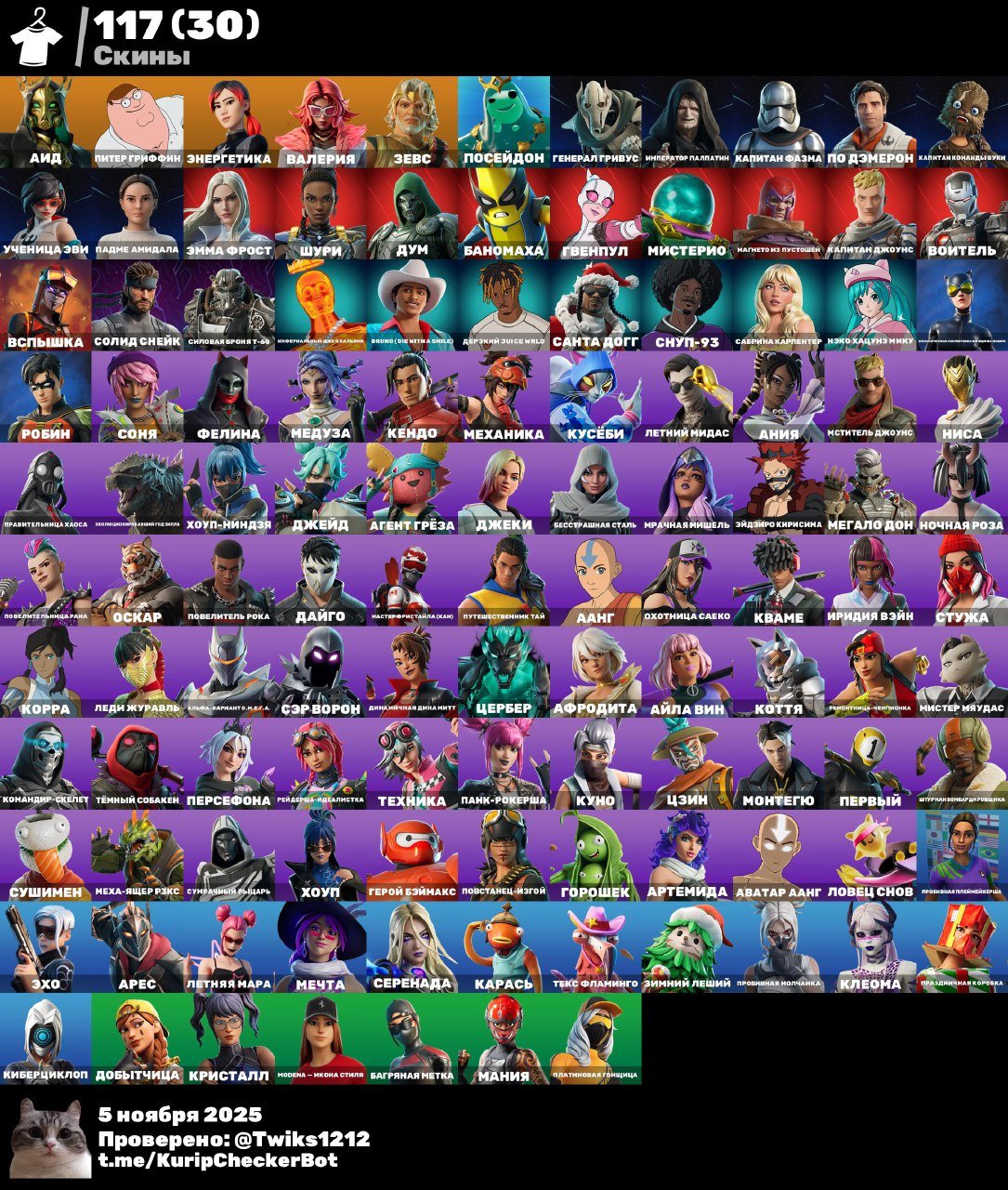 🎨 117 skins | 🌟 Fortnite account