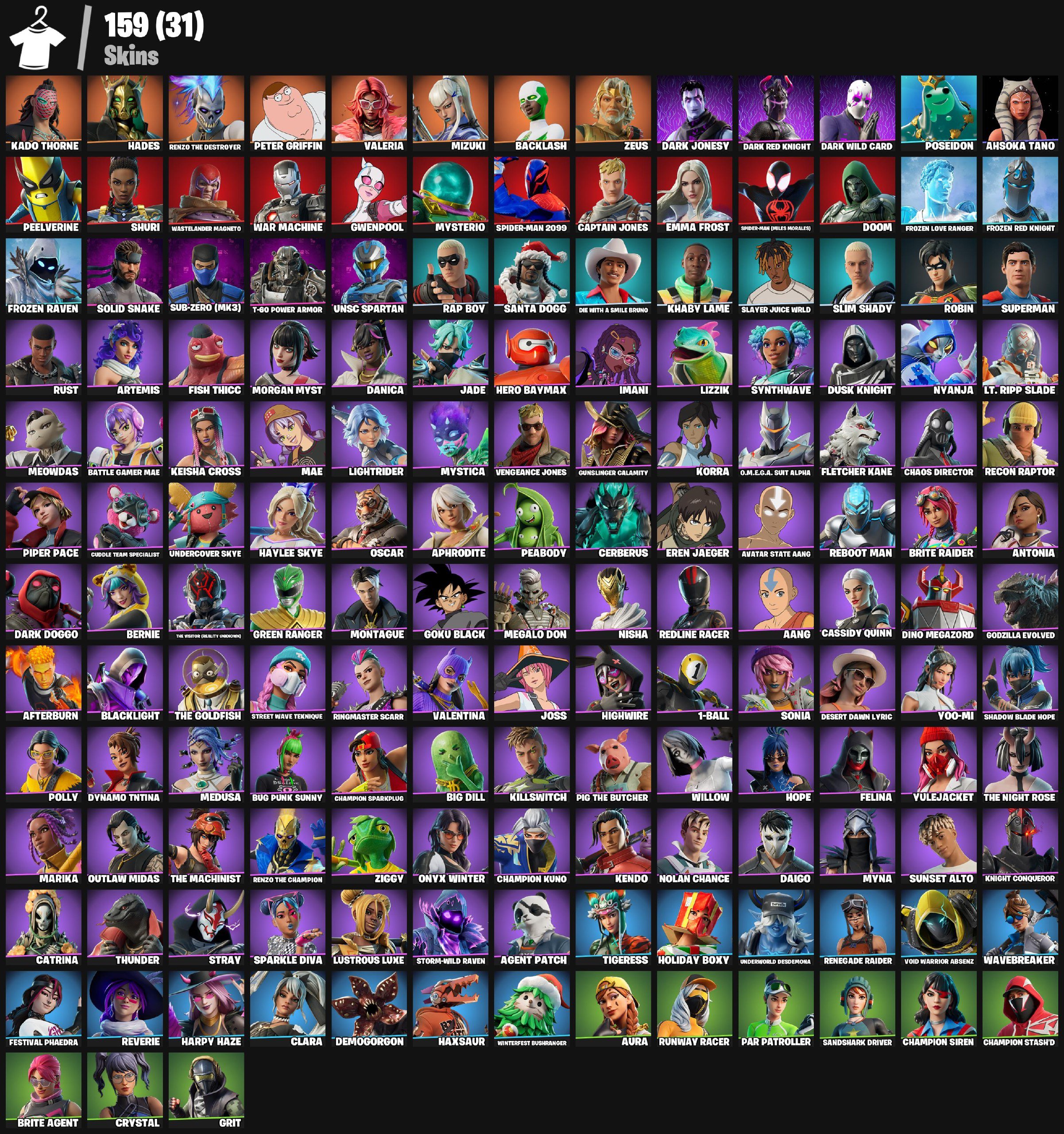 🎨 159 skins | 🌟 Fortnite account