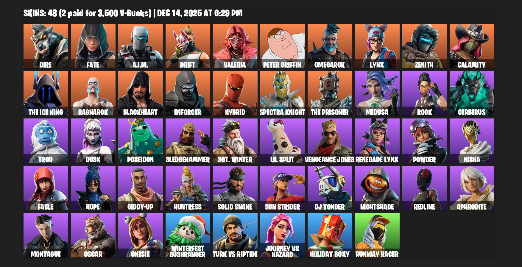 🎨 48 скінів | 🌟 Fortnite акаунт