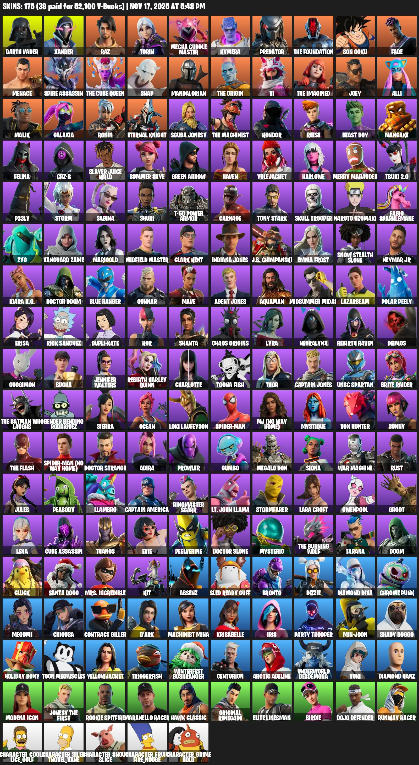 🎨 175 skins | 🌟 Fortnite account