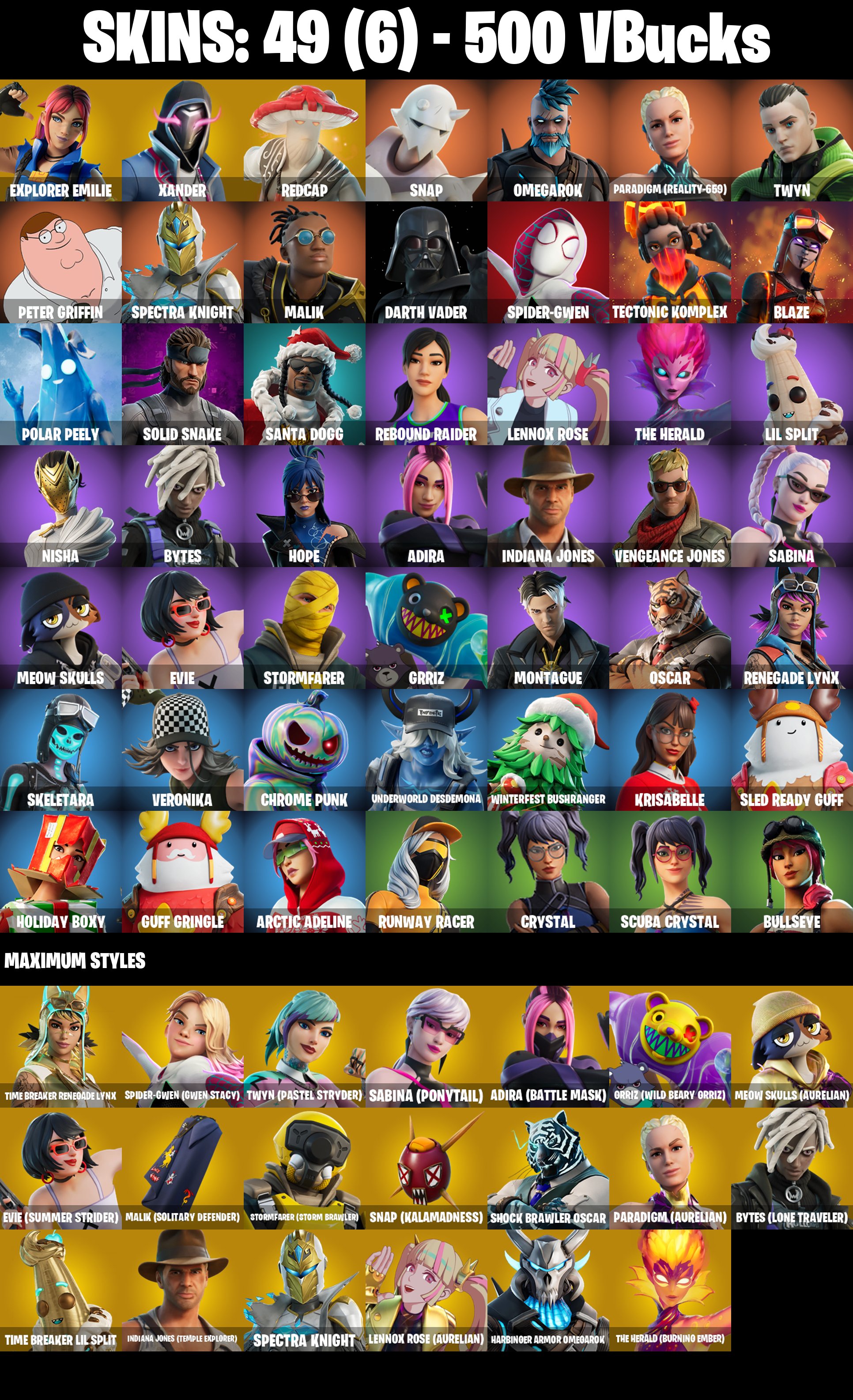 🎨 49 skins | 🌟 Fortnite account