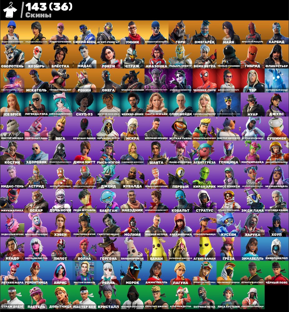 🎨 143 скінів | 🌟 Fortnite акаунт