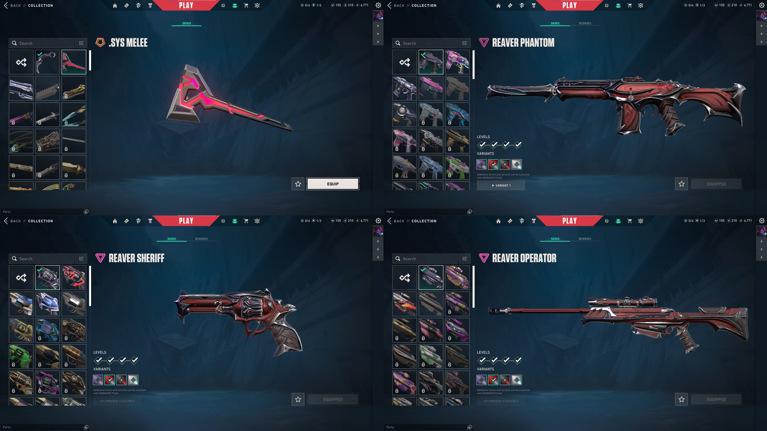 ● 64 skins | 3 knives | Karambit Reaper | Vandal Reaper | Phantom Glitchpop | Sheriff Reaper