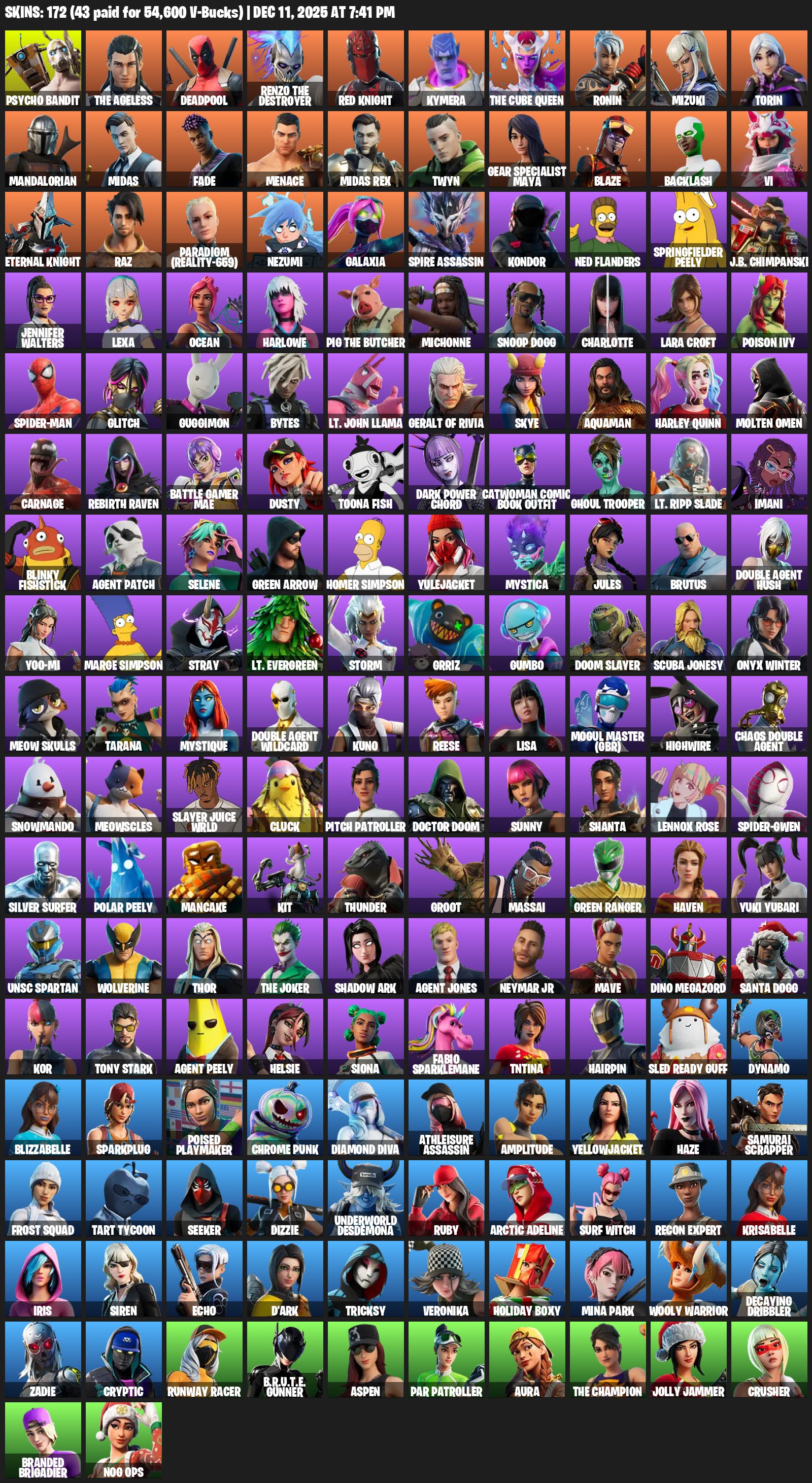 🎨 172 скина | 🌟 Fortnite аккаунт