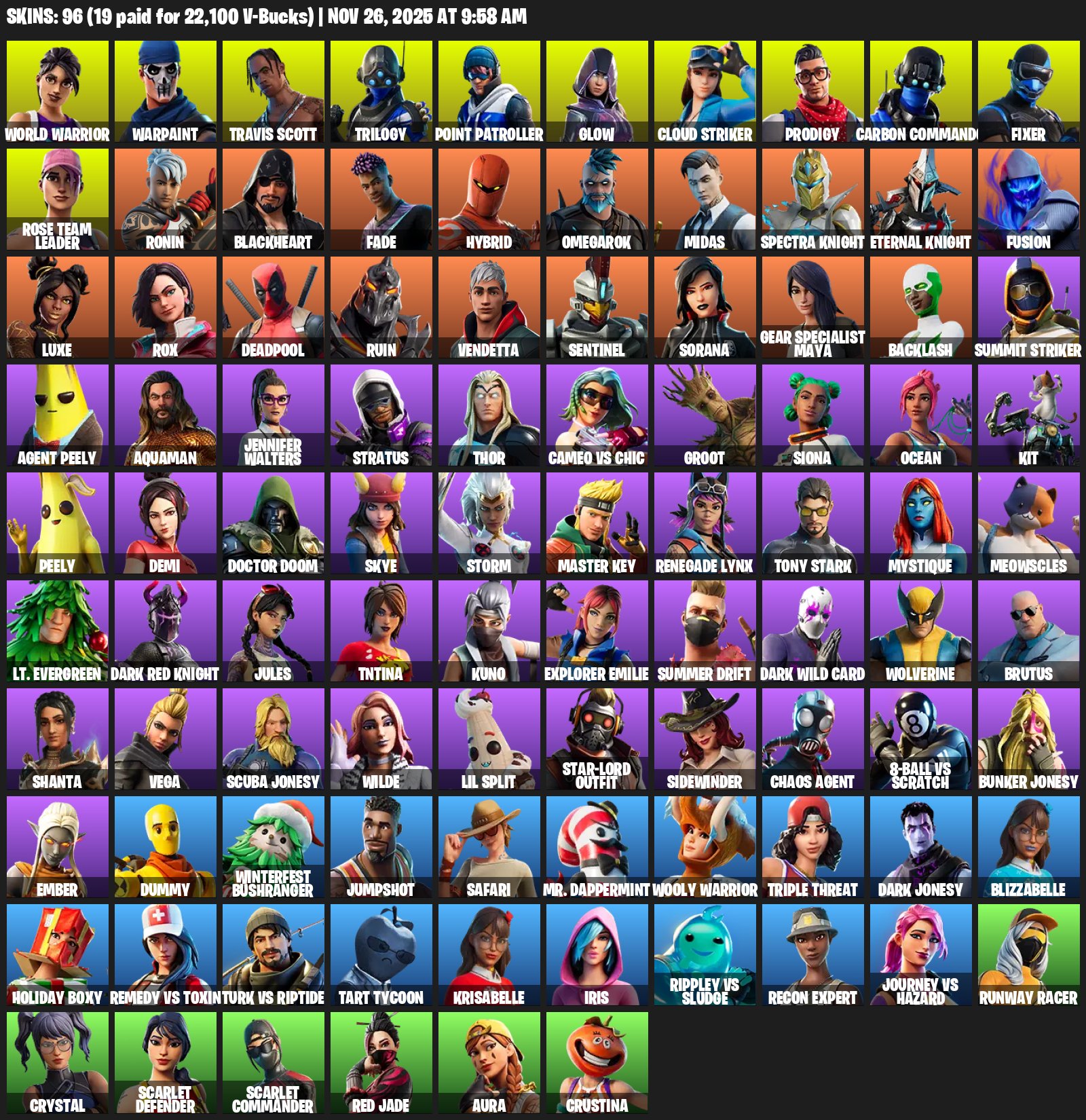 🎨 96 скінів | 🌟 Fortnite акаунт