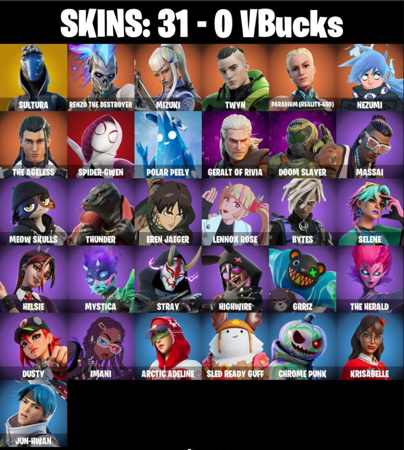 🎨 31 skins | 🌟 Fortnite account