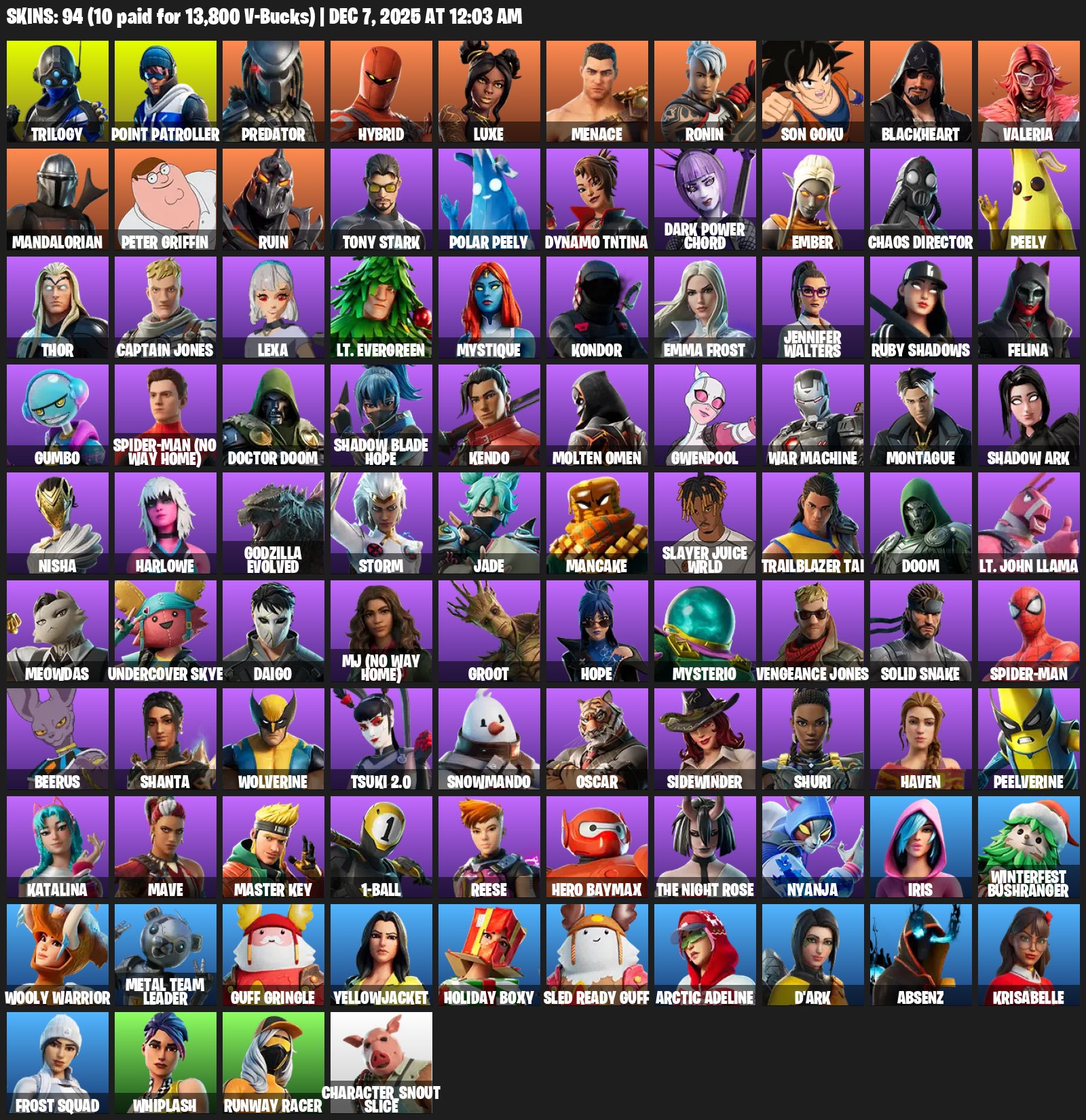 🎨 95 skins | 🌟 Fortnite account