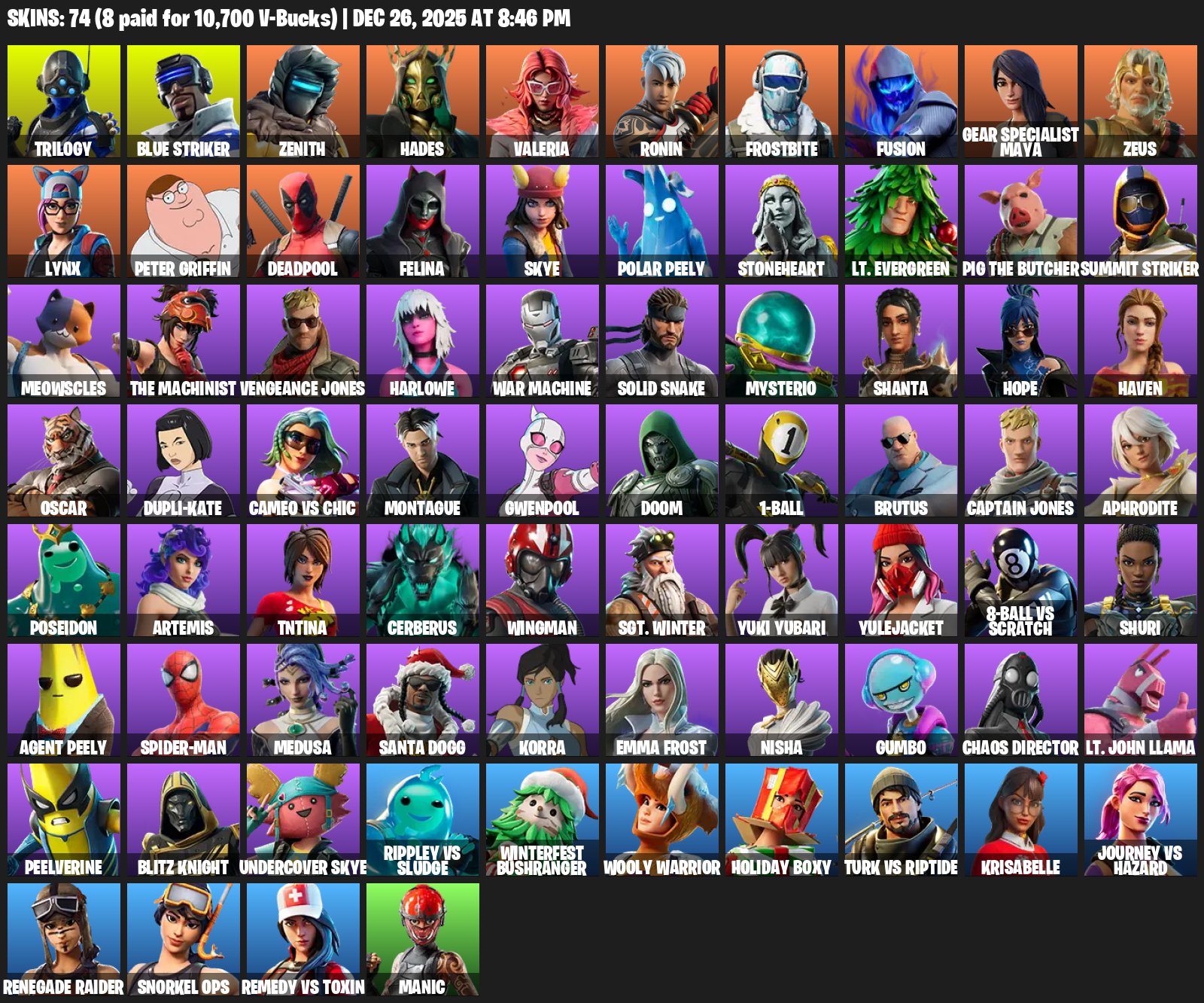 🎨 72 skins | 🌟 Fortnite account